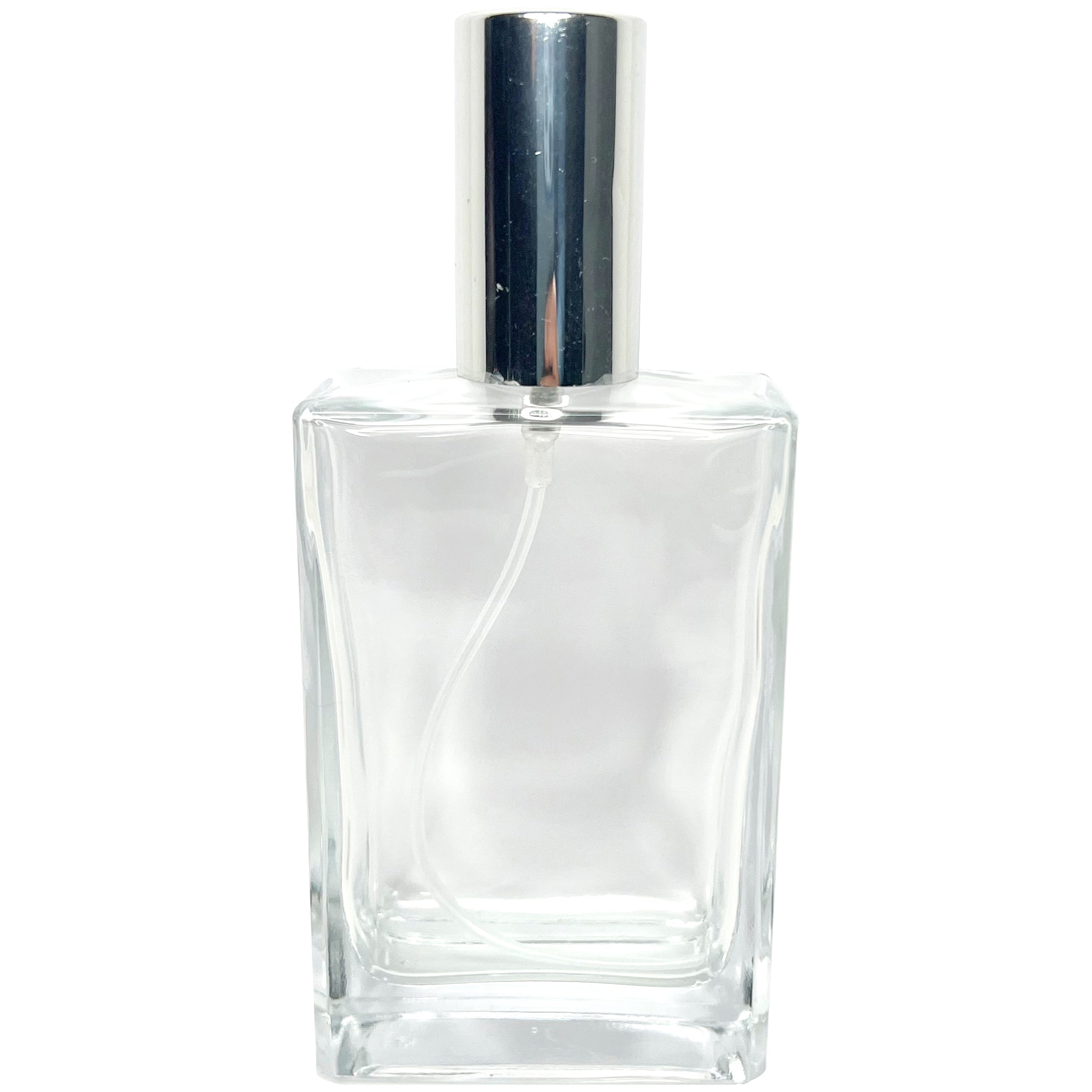 120ml 4oz Perfume Thick Glass Square Spray Bottles Silver Atomizers