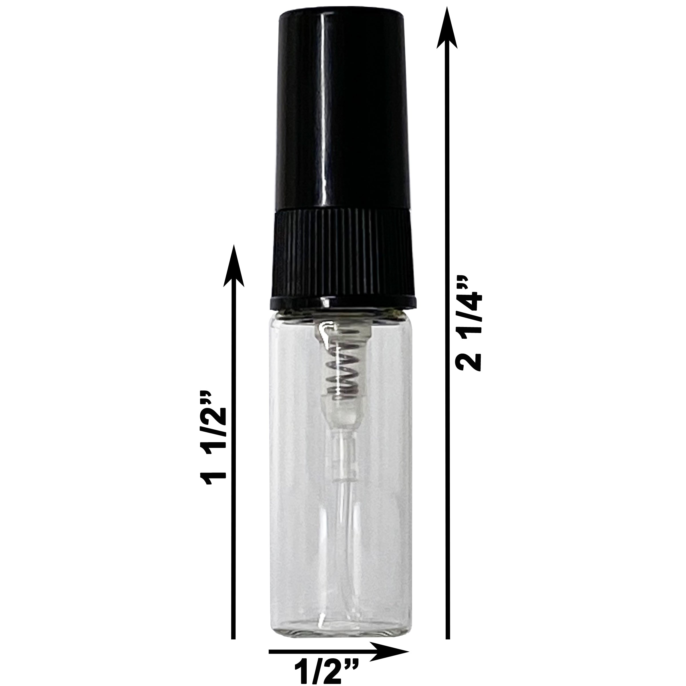 3ml 0.1oz Clear Perfume Glass Spray Bottles Black Atomizers
