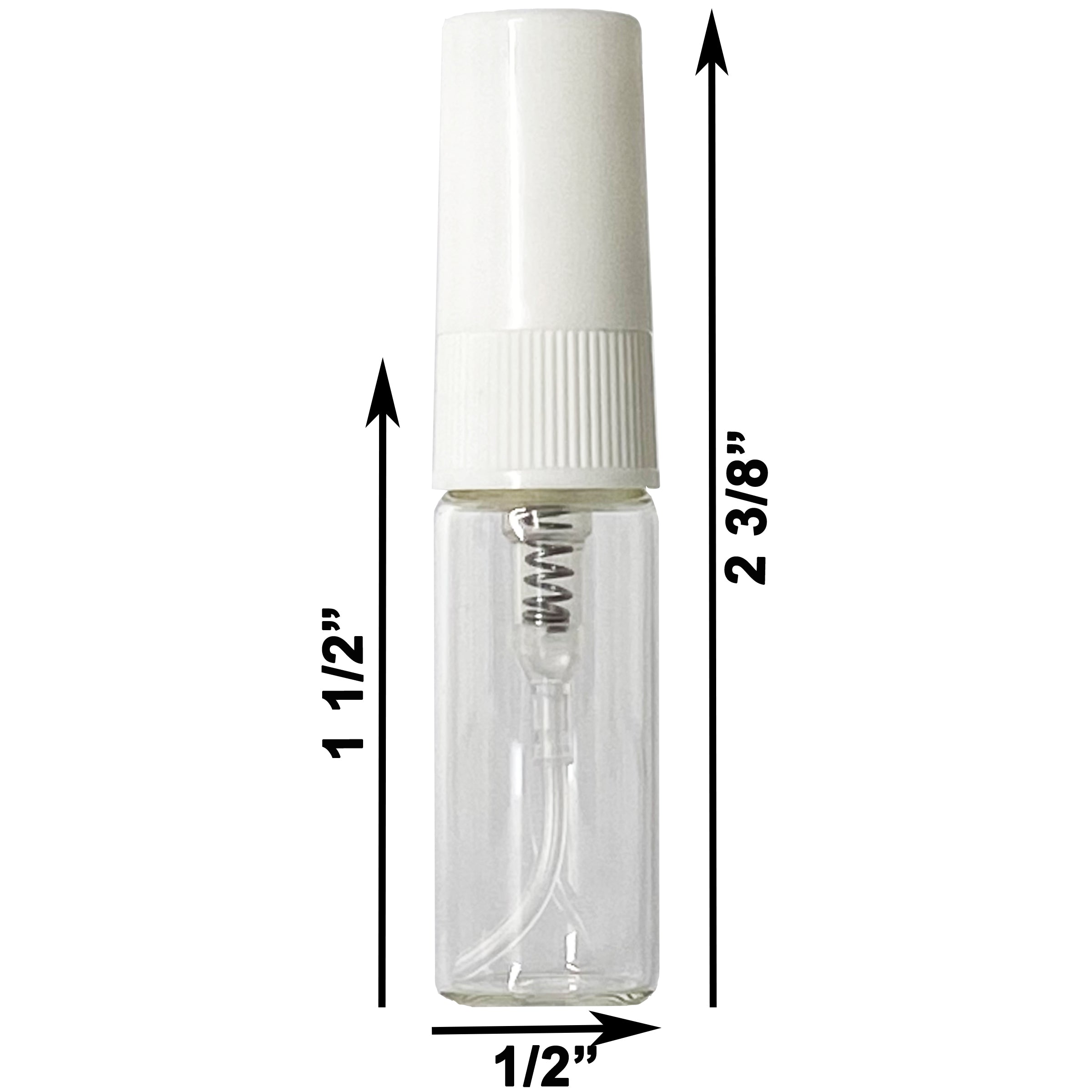 3ml 0.10oz Clear Perfume Glass Spray Bottles White Atomizers