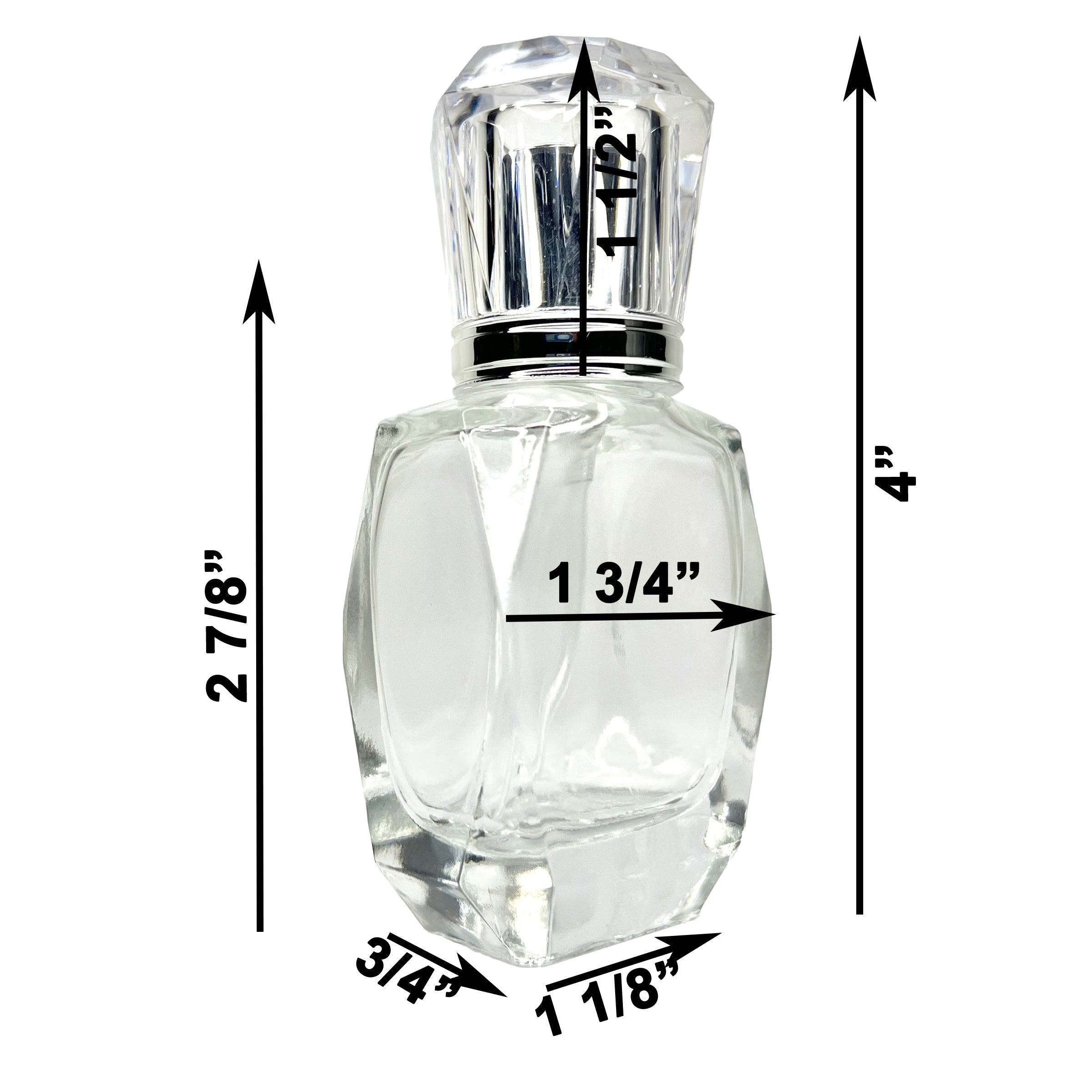 40ml 1.3fl oz Vintage Perfume Diamond Glass Empty Bottles Spray Refillable
