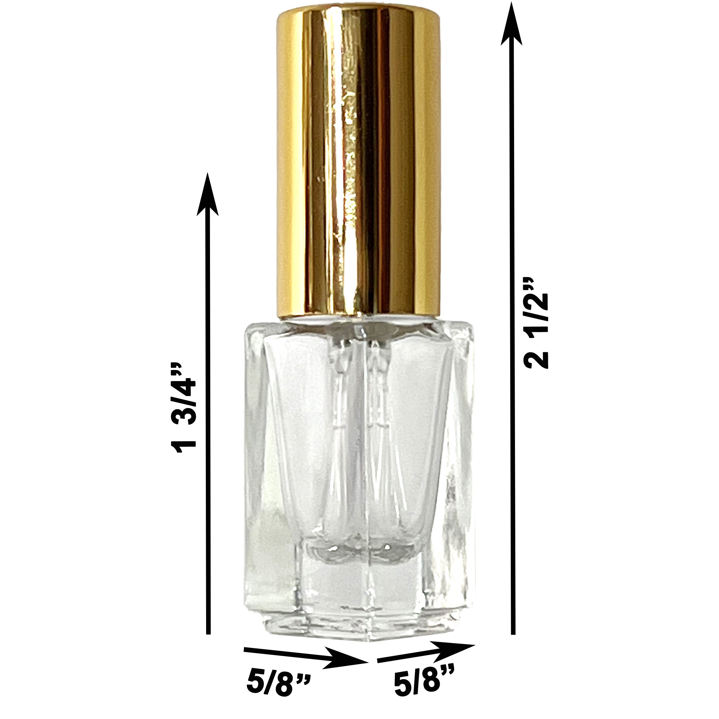 4ml 0.14oz Perfume Glass Tall Spray Bottles Gold Atomizers