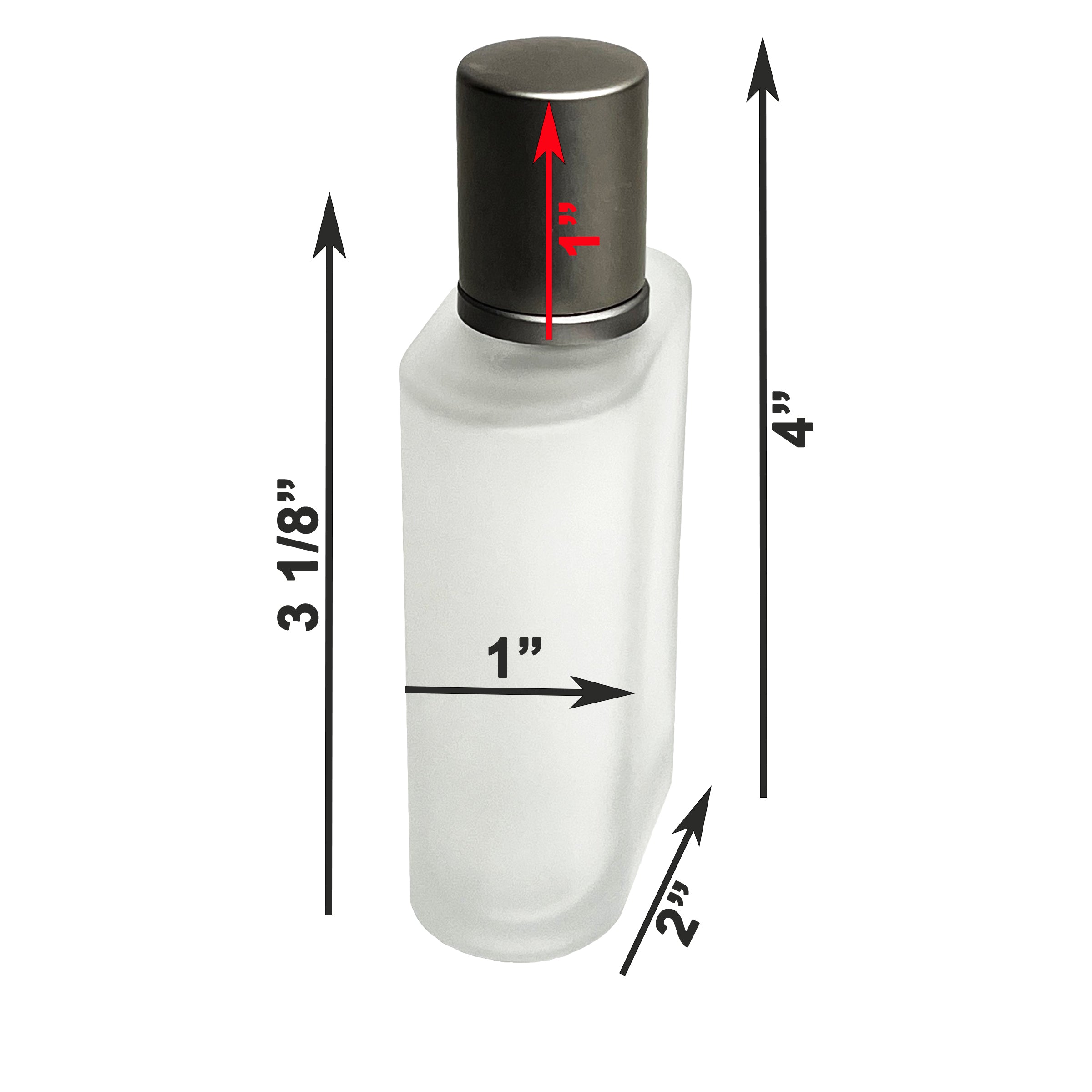 50ml 1.7oz Empty Perfume Spray Bottles Frosted Glass Matte Silver Atomizer Cap