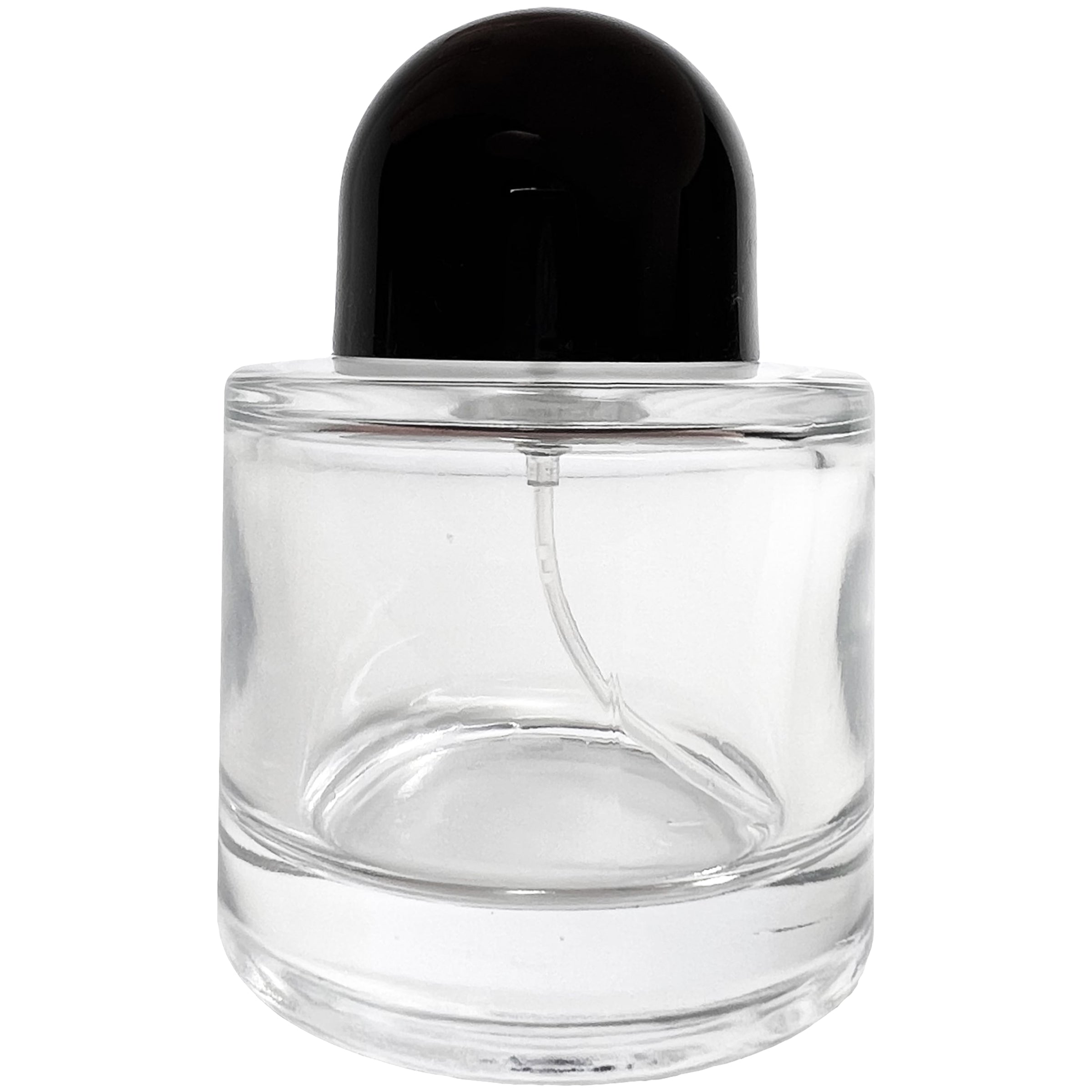 50ml 1.7oz Round Black Half Cap Fancy Thick Glass Spray Bottles