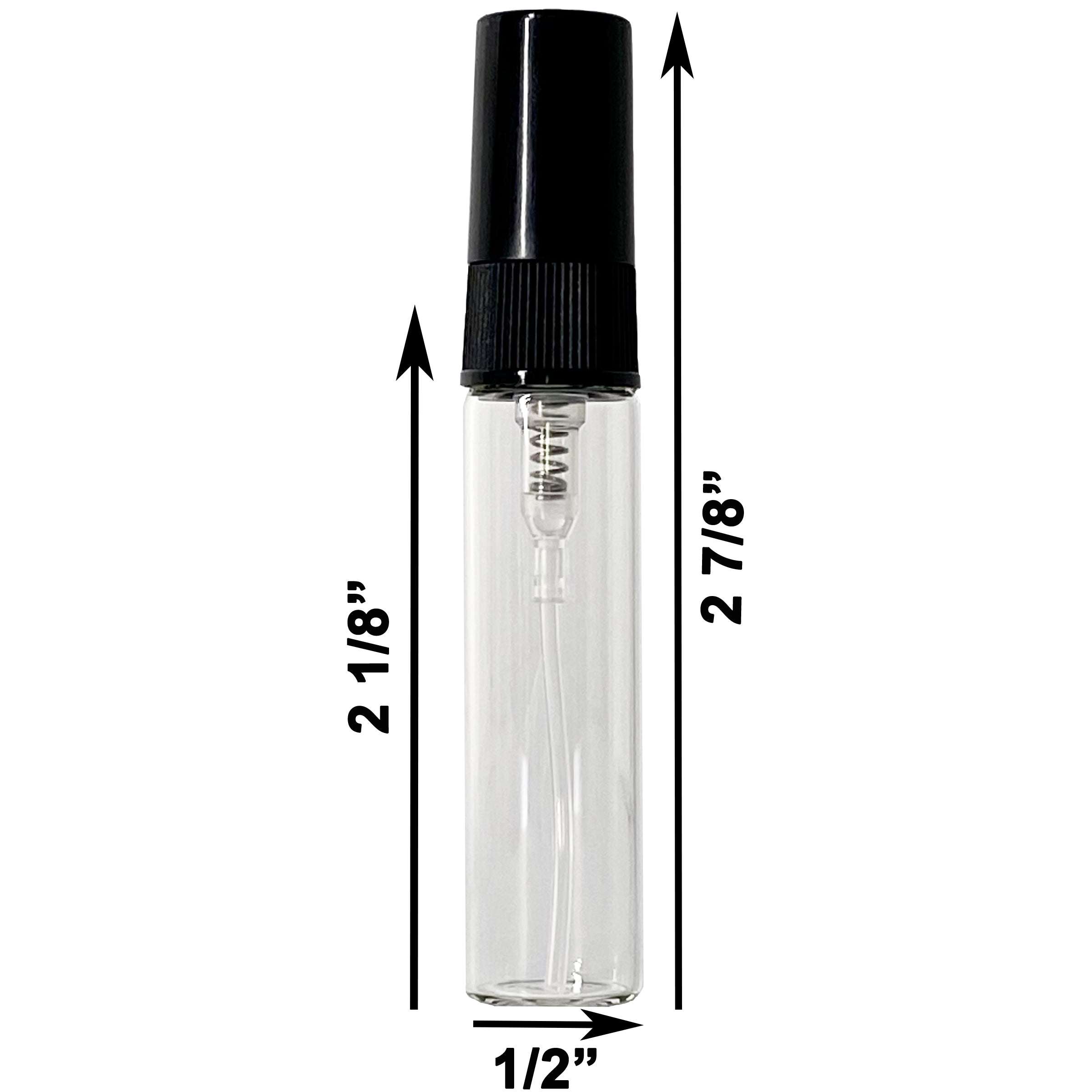 5ml 0.17oz Clear Perfume Glass Spray Bottles Black Atomizers