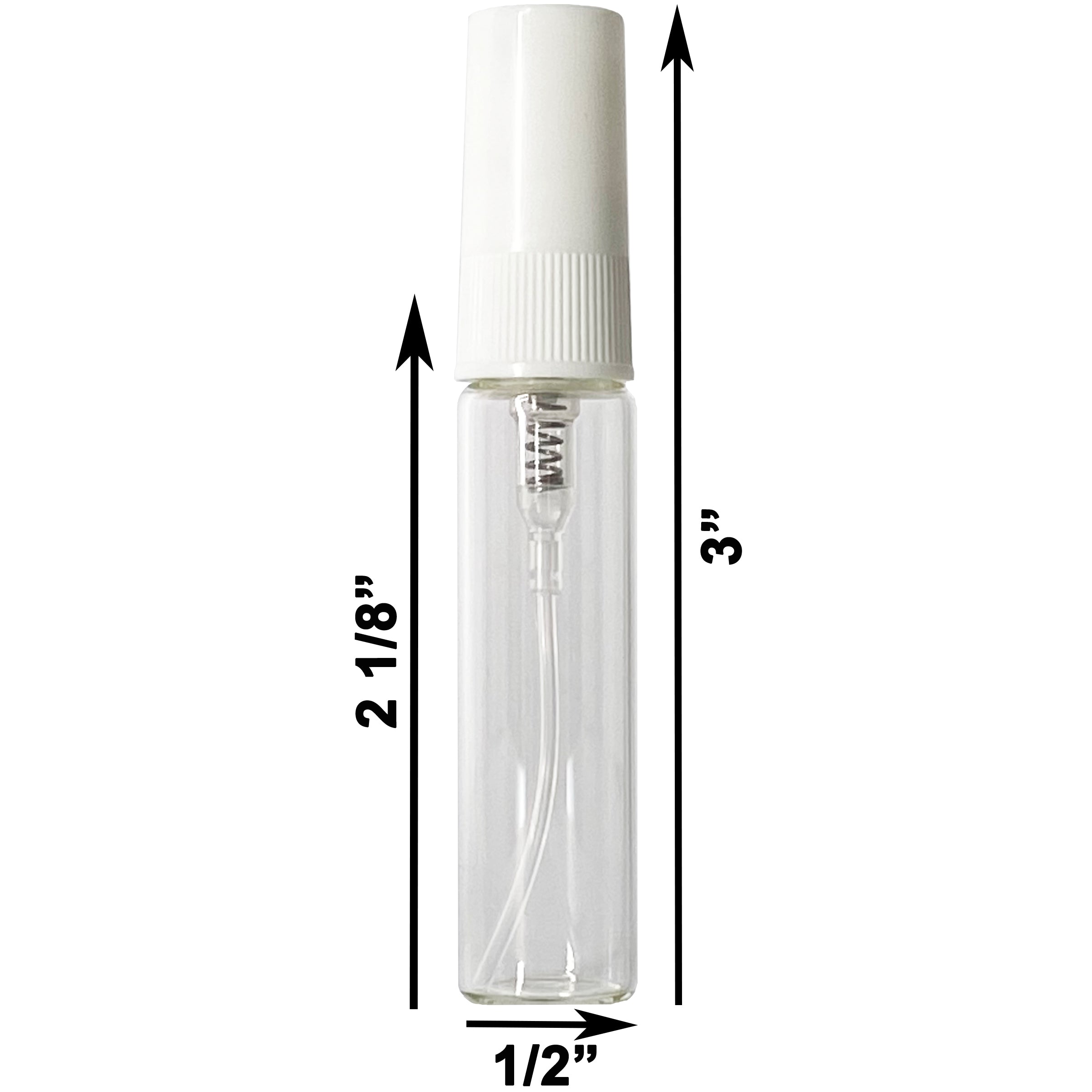 5ml 0.17oz Clear Perfume Glass Spray Bottles White Atomizers