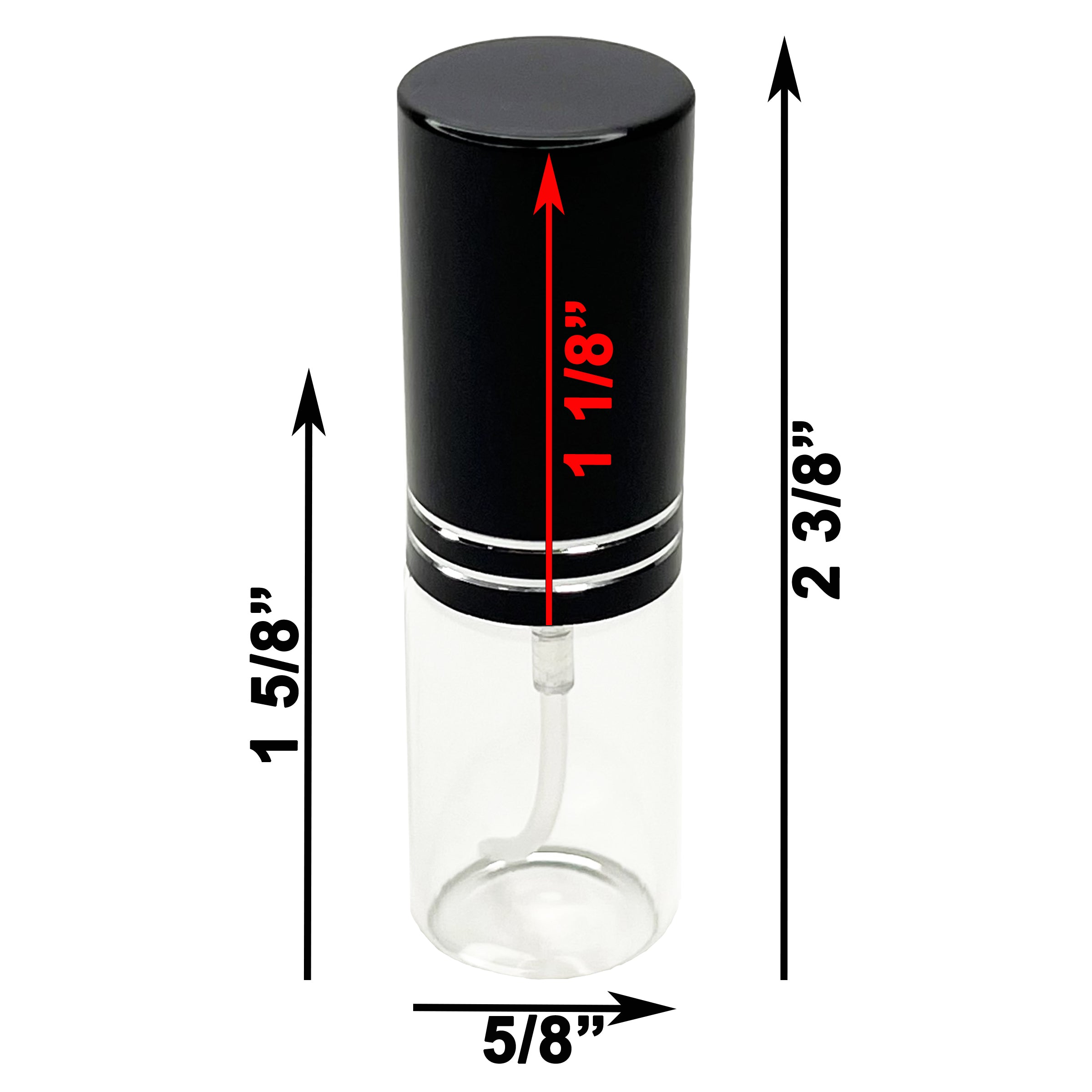 5ml 0.17oz Perfume Glass Spray Bottles Black Line Cap