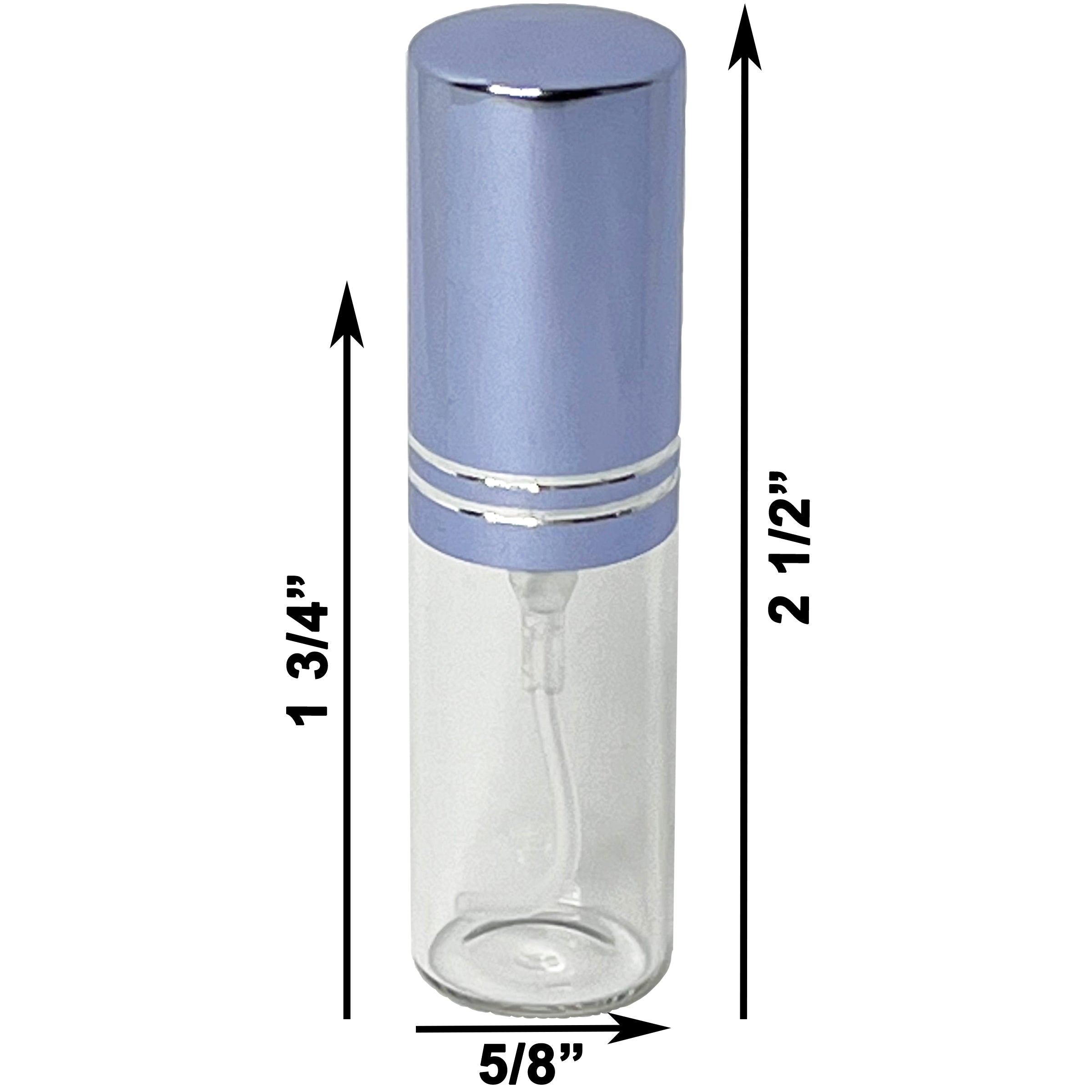 5ml 0.17oz Perfume Glass Spray Bottles Blue Line Cap