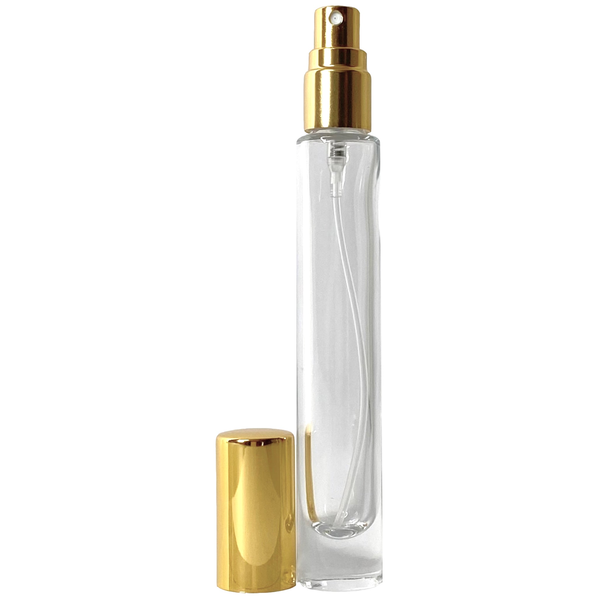 10ml 0.33oz Perfume Cylinder Thick Glass Spray Bottle Gold Atomizer