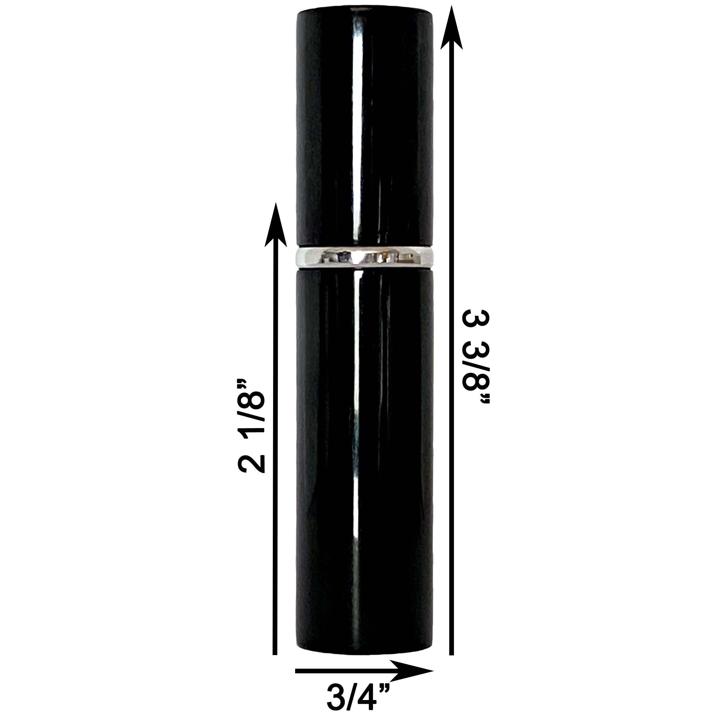 6ml 0.2oz Black Perfume Glass Spray Deluxe Bottles Silver Atomizers