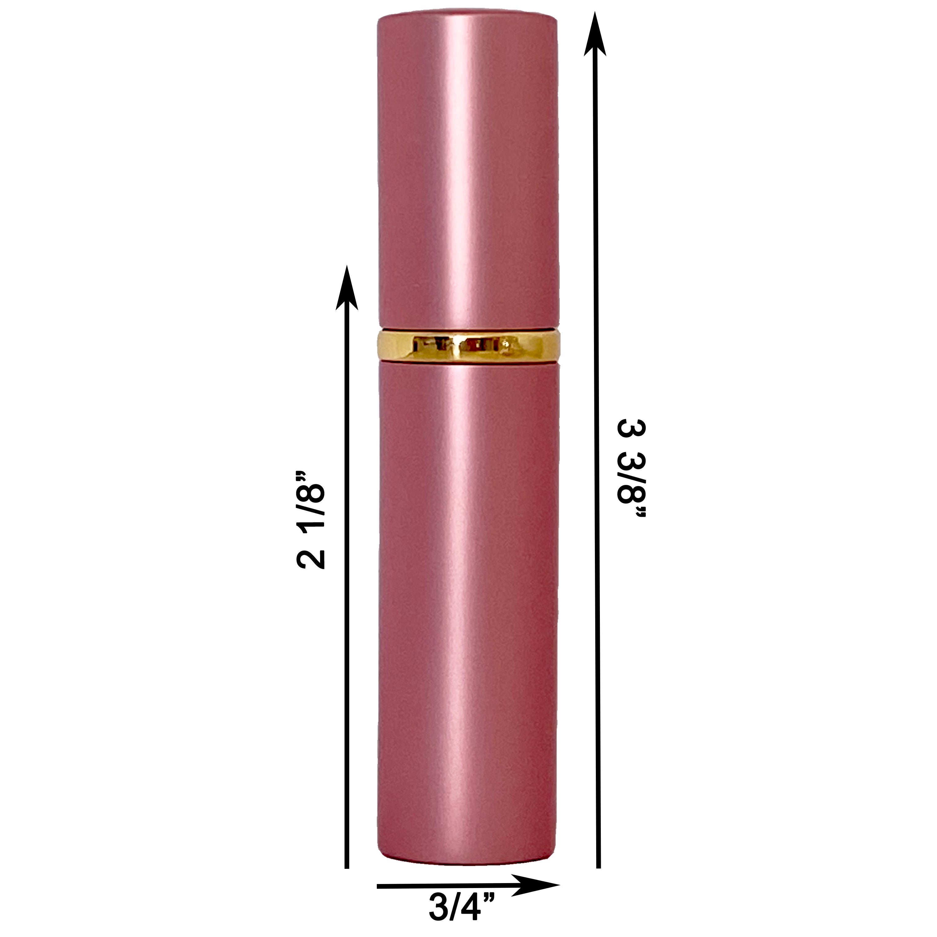 6ml 0.2oz Pink Perfume Glass Spray Deluxe Bottles Gold Atomizers