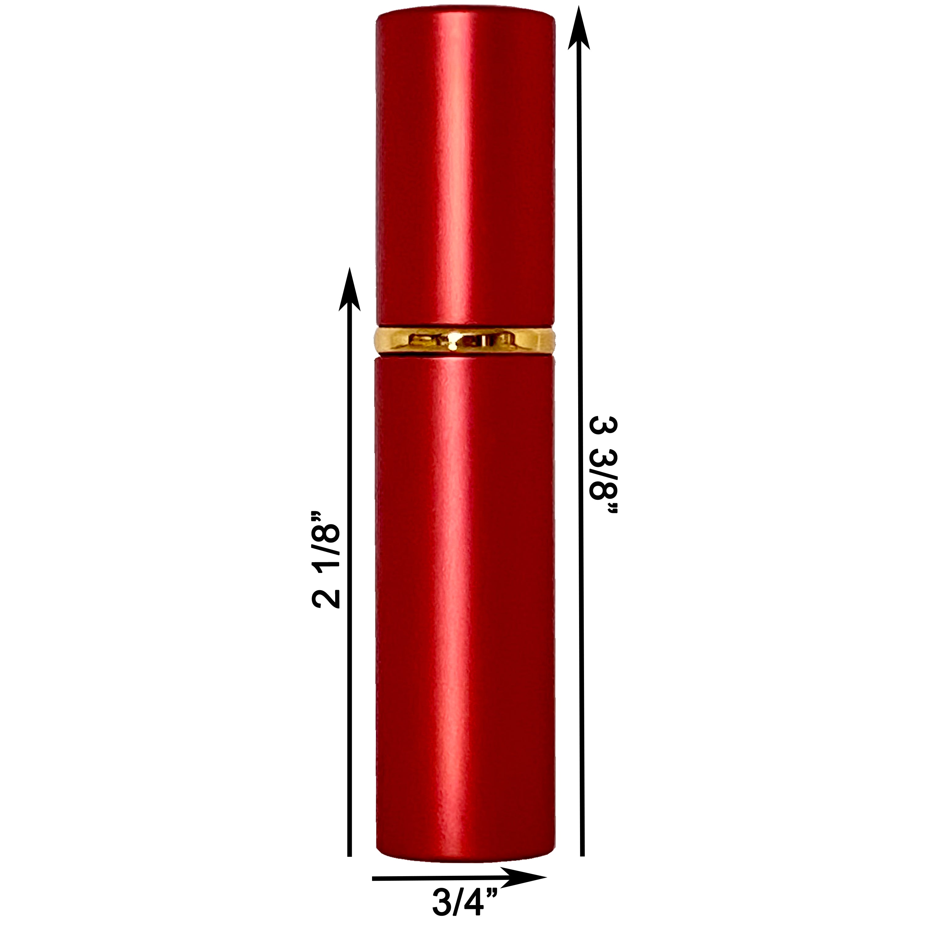 6ml 0.2oz Red Perfume Glass Spray Deluxe Bottles Gold Atomizers