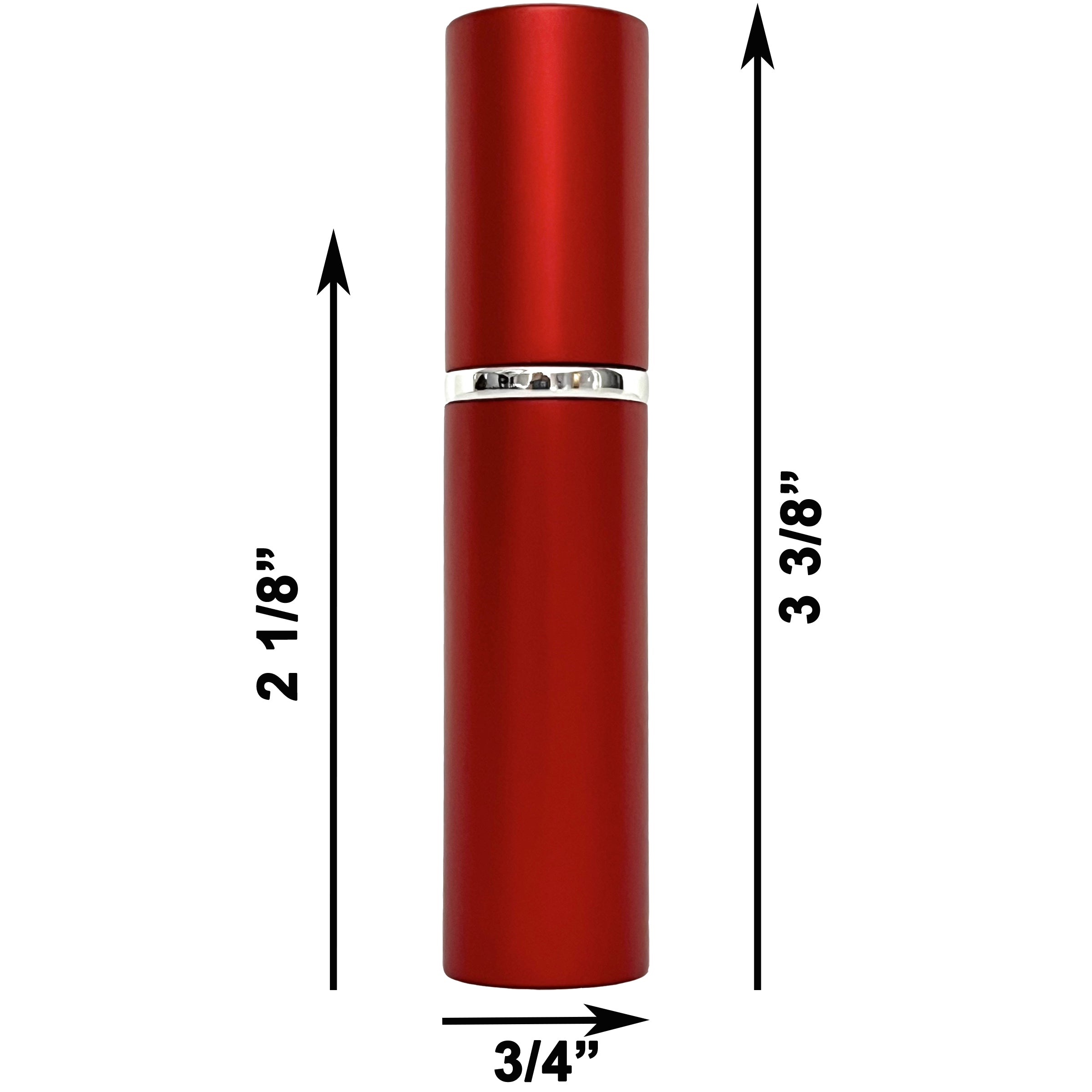6ml 0.2oz Red Perfume Glass Spray Deluxe Bottles Silver Atomizers