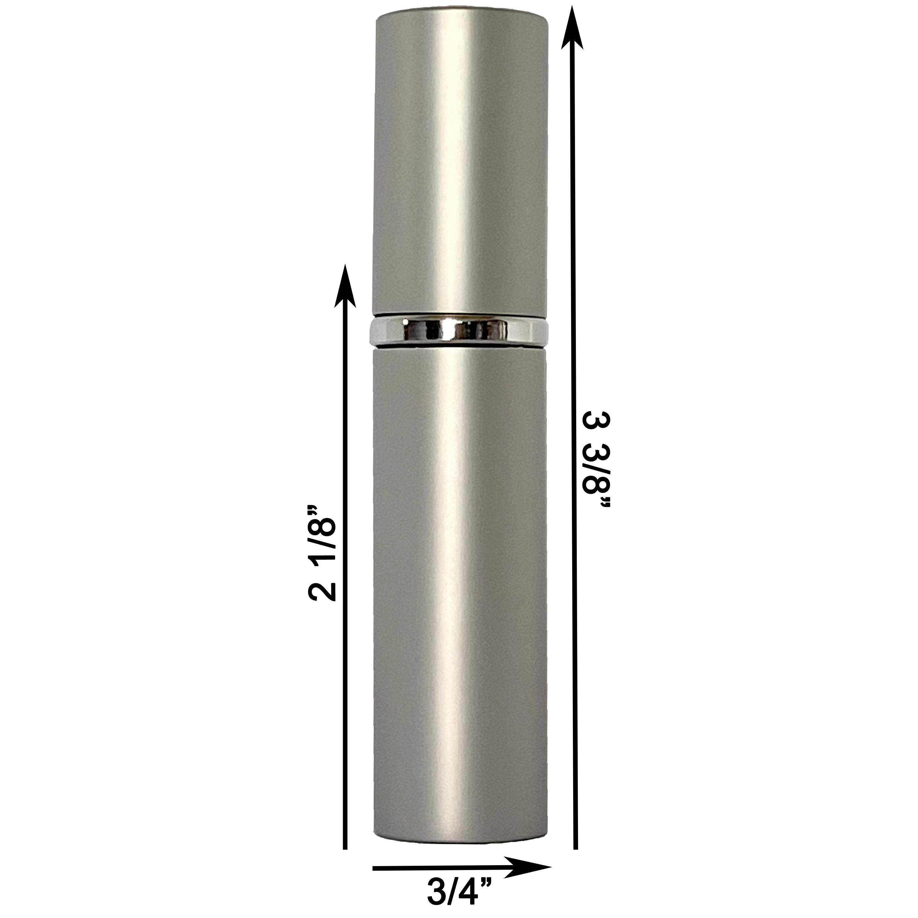 6ml 0.2oz Perfume Glass Spray Deluxe Bottles Silver Atomizers