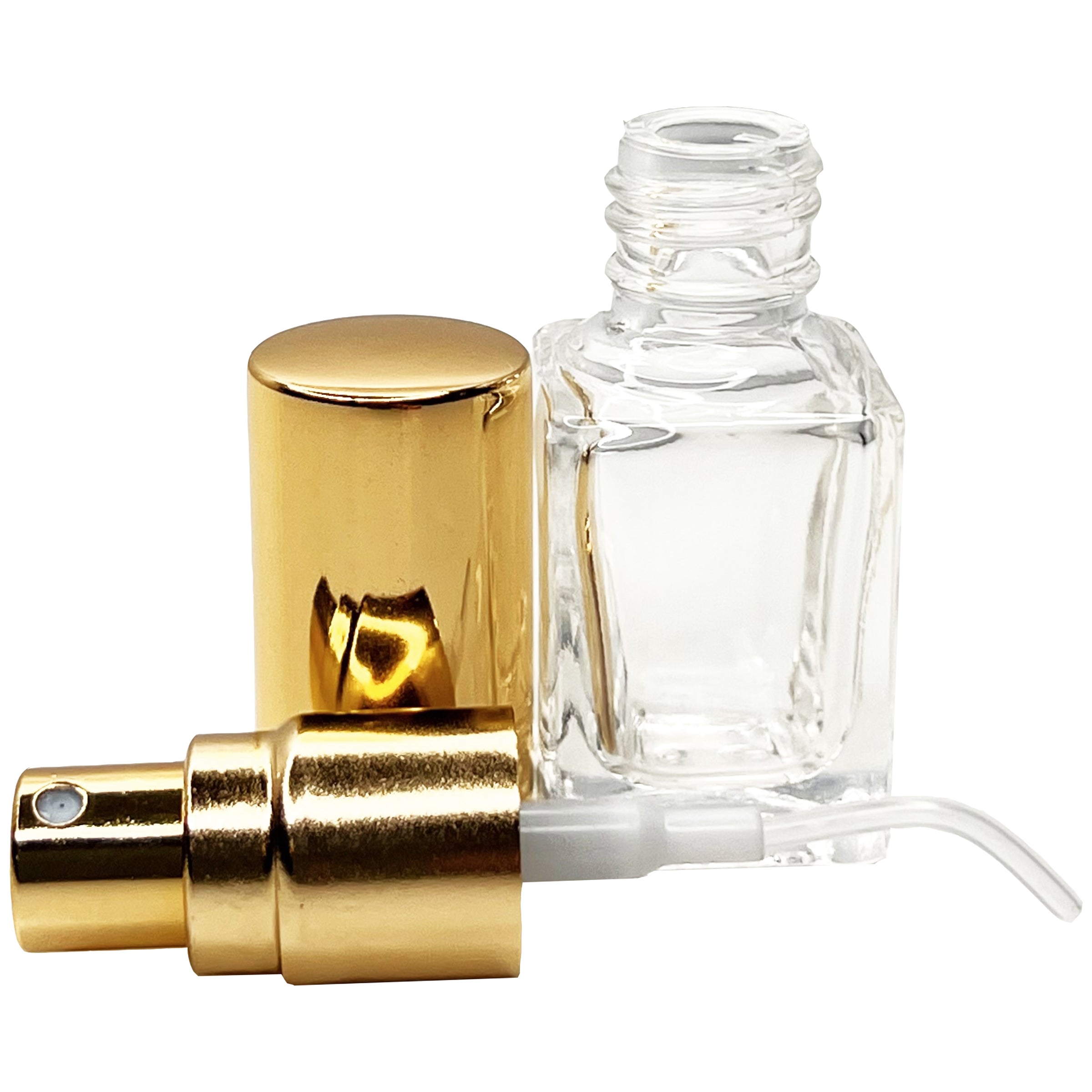 6ml 0.2oz Perfume Thick Glass Tall Spray Bottles Gold Atomizers