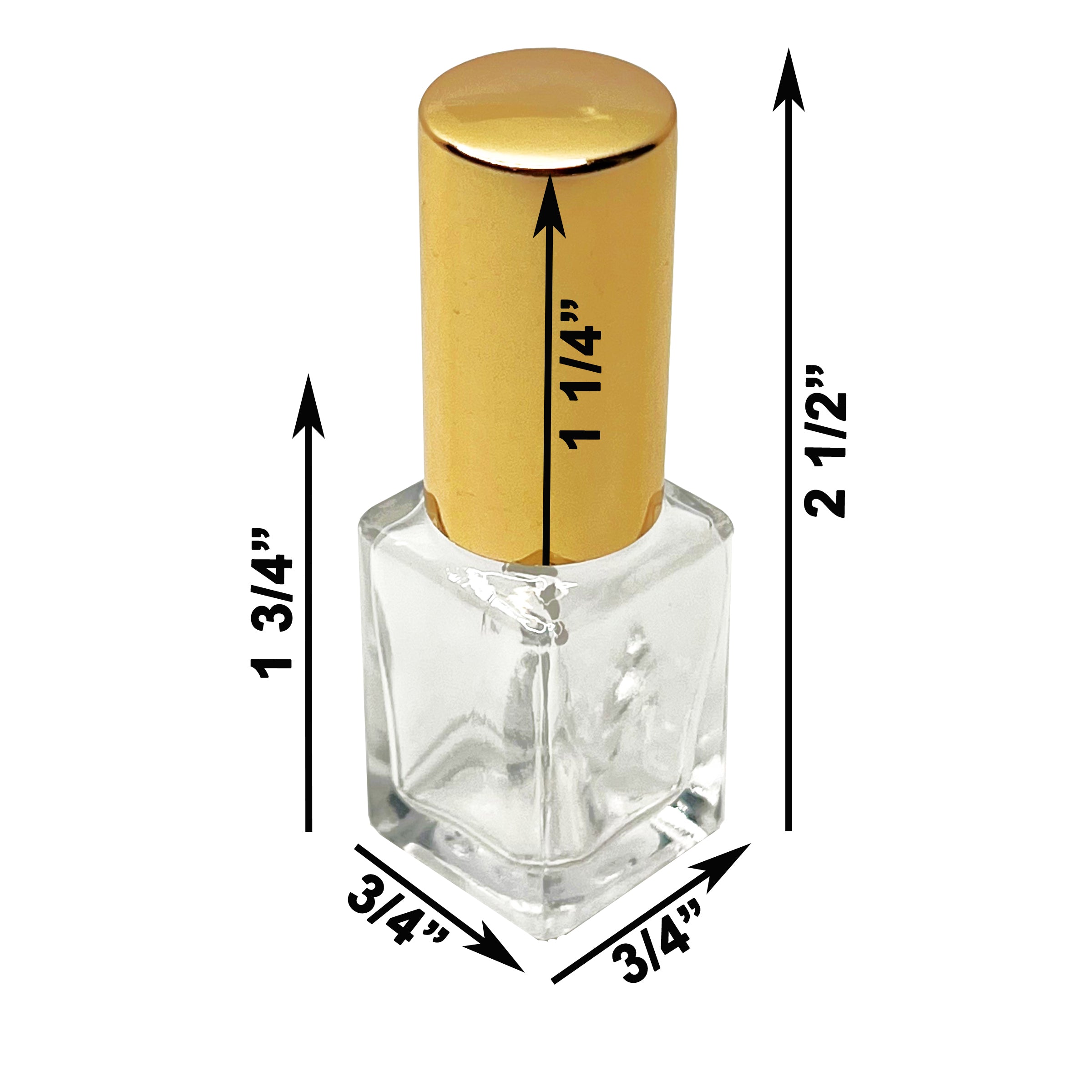 6ml 0.2oz Perfume Thick Glass Tall Spray Bottles Gold Atomizers