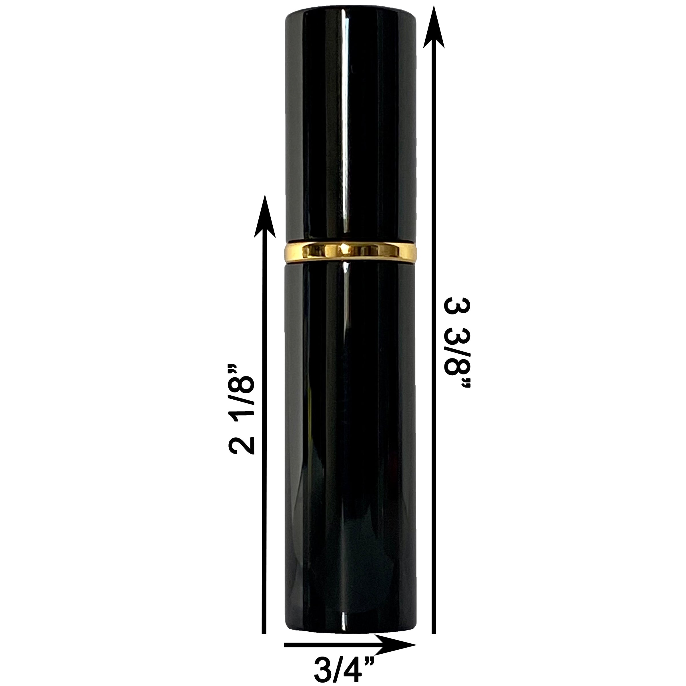 6ml 0.20oz Black Perfume Glass Spray Deluxe Bottles Gold Atomizers