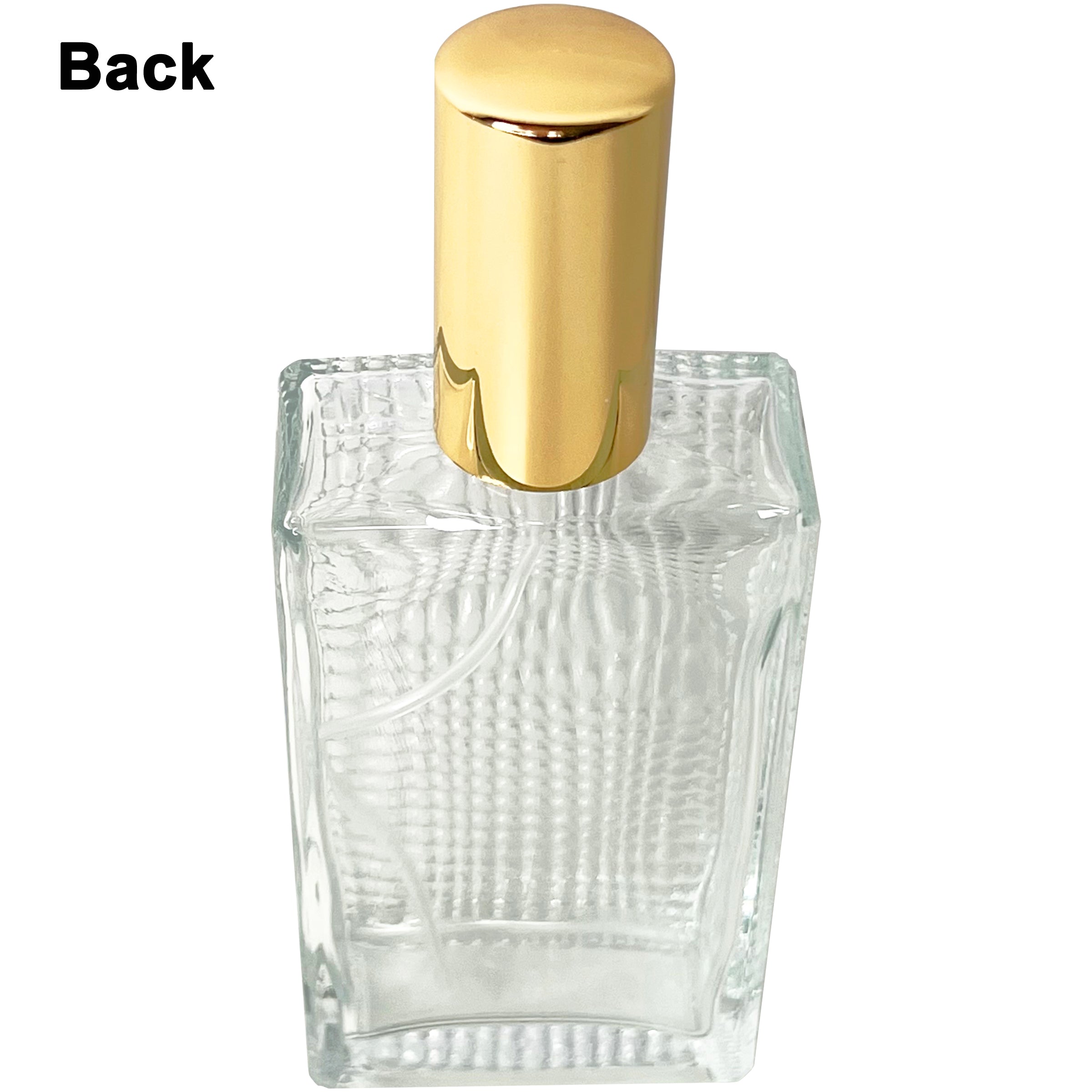 100ml 3.3oz Perfume Front Grid Glass Spray Bottles Gold Atomizers