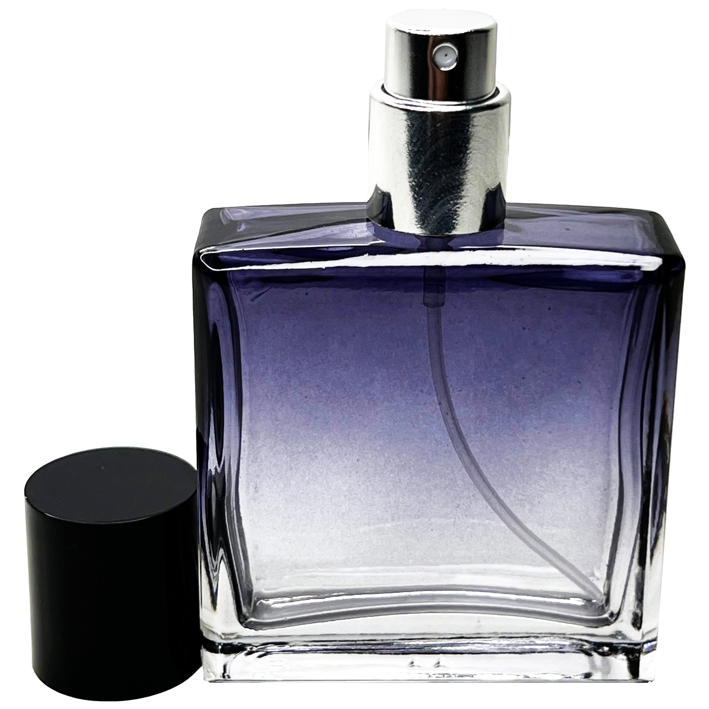 30ml 1oz Gradient Blue Empty Perfume Square Glass Spray Bottles