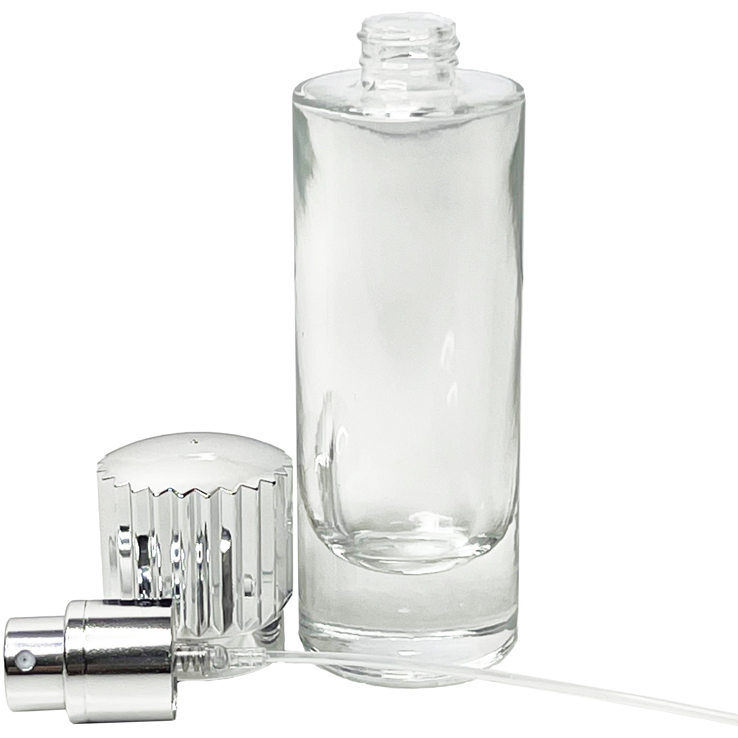 30ml 1oz Perfume Cylinder Glass Spray Bottles Silver Bolt cap