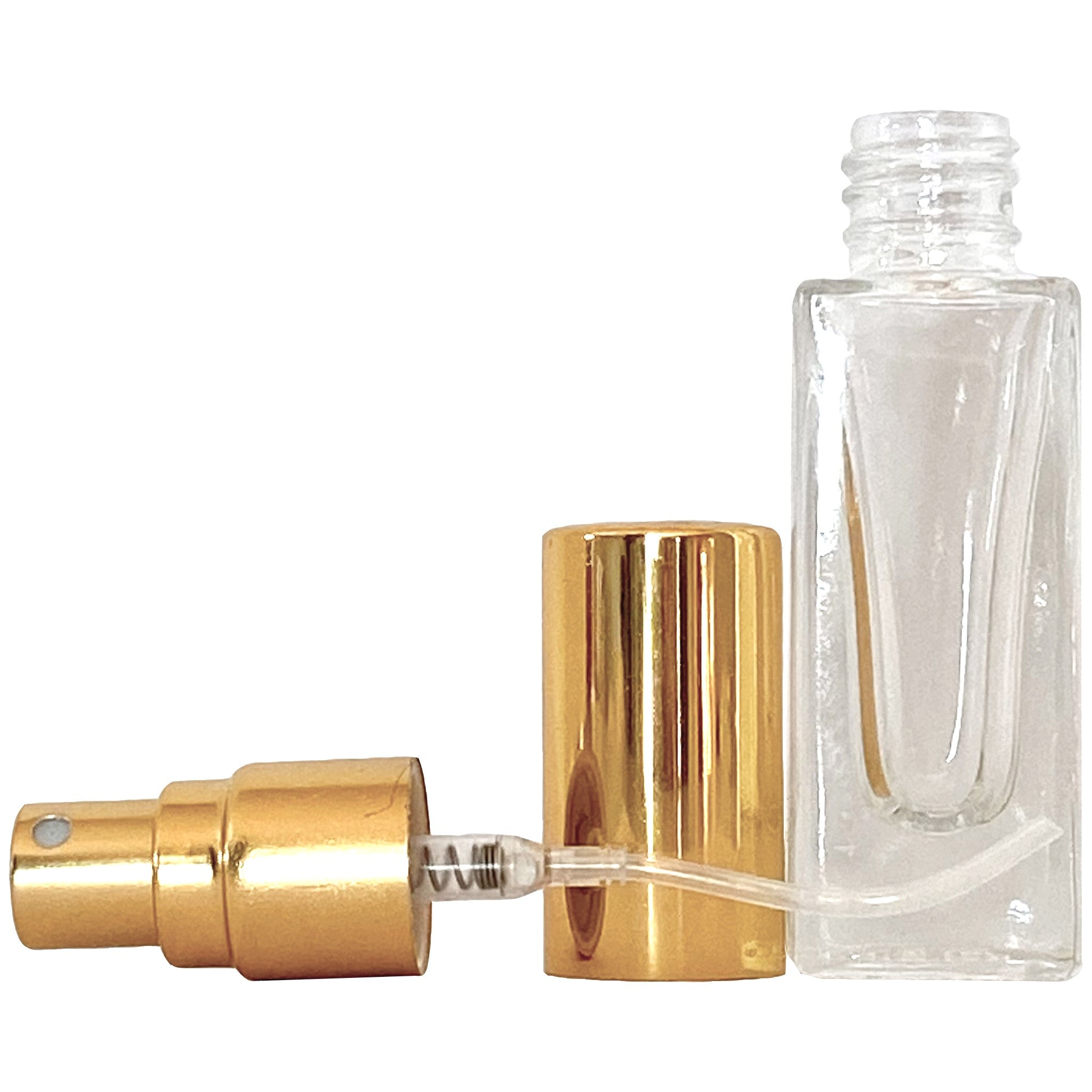 7ml 0.23oz Perfume Thick Glass Tall Spray Bottles Gold Atomizers