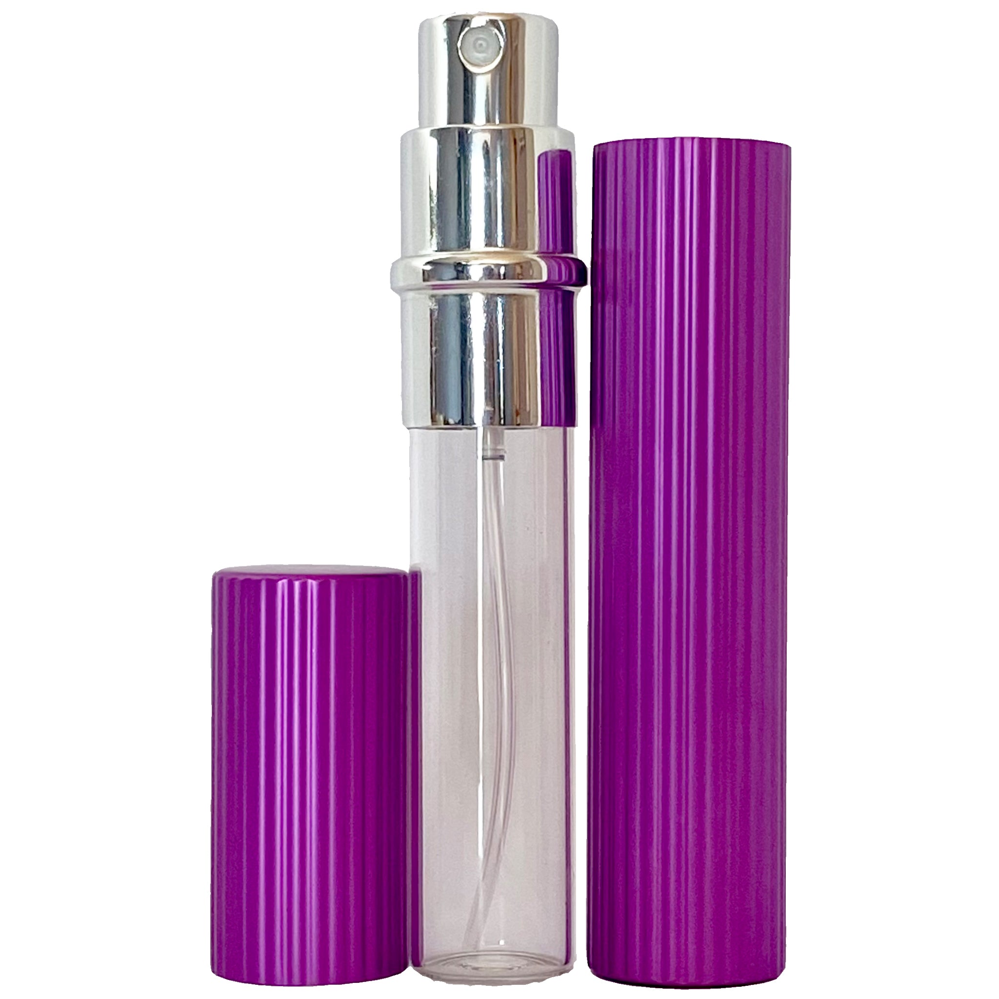 8ml 0.27oz Purple Perfume Glass Spray Deluxe Bottles Silver Atomizers
