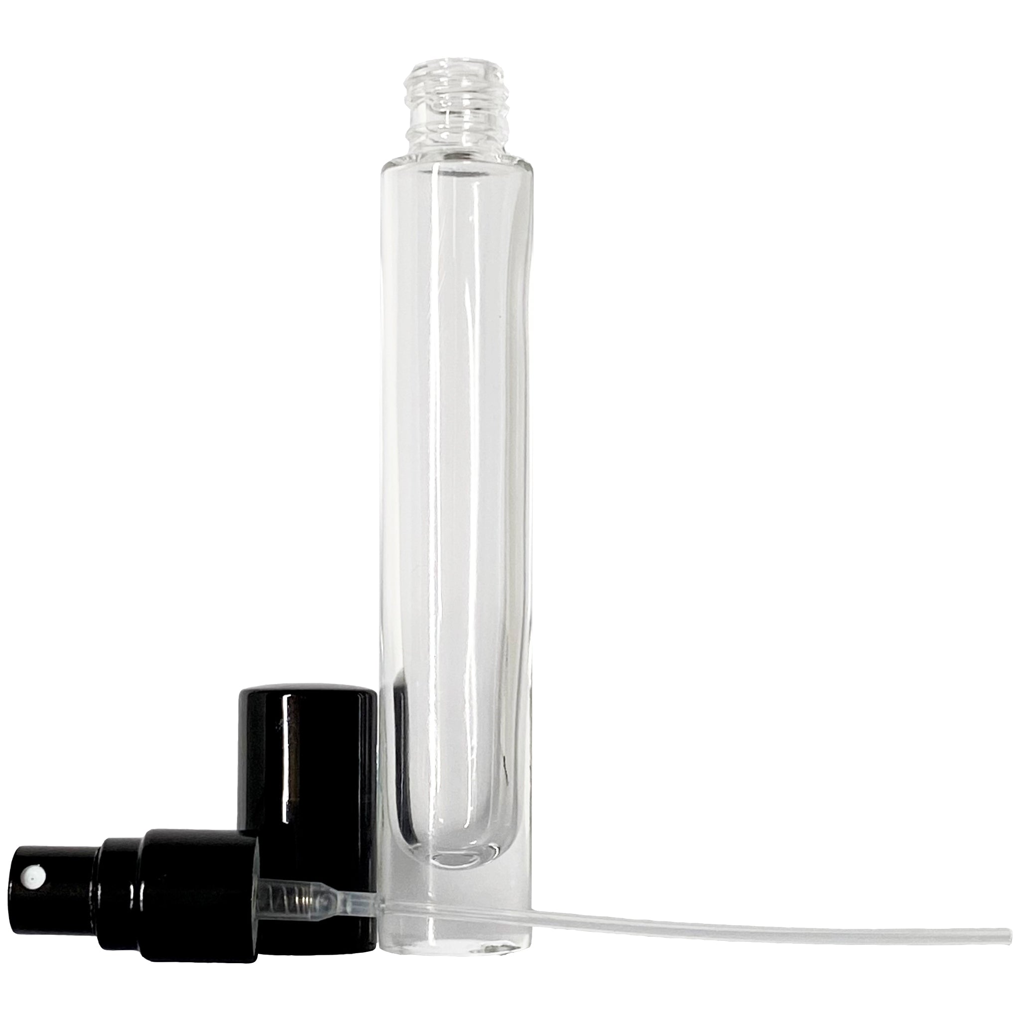 10ml 0.33oz Perfume Cylinder Thick Glass Spray Bottle Black Atomizer