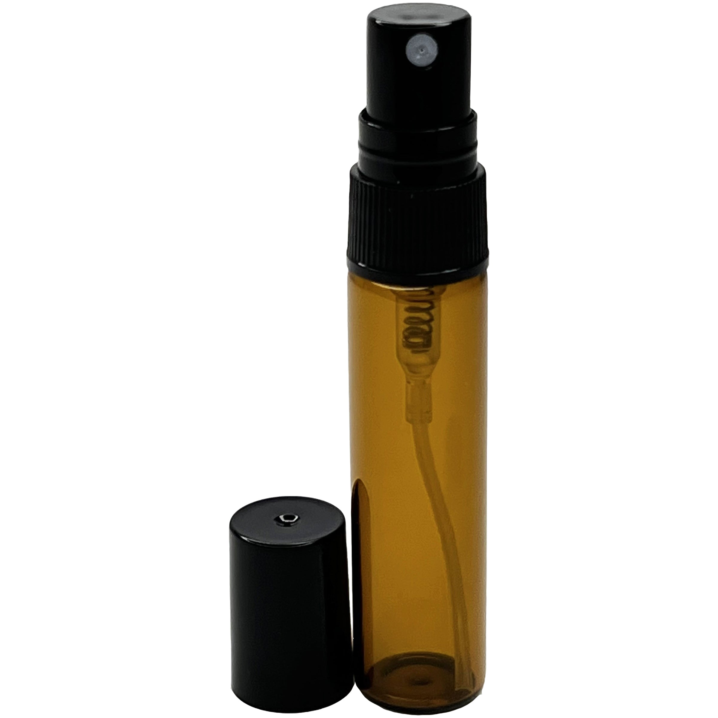 5ml 0.17oz Amber Glass Spray Perfume Bottle Black Atomizer Lid