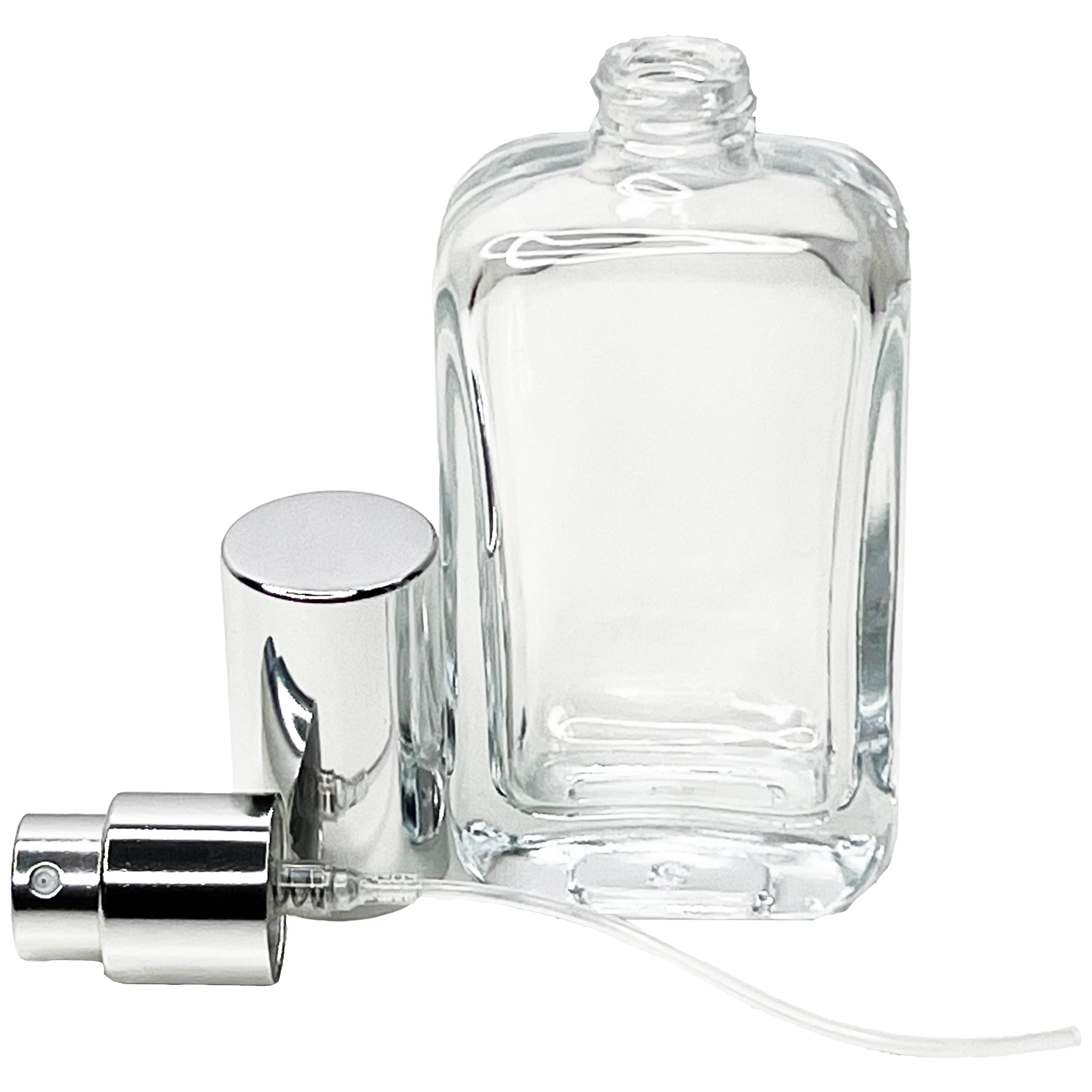 30ml 1oz Perfume Rounded Glass Spray Bottles Silver cap