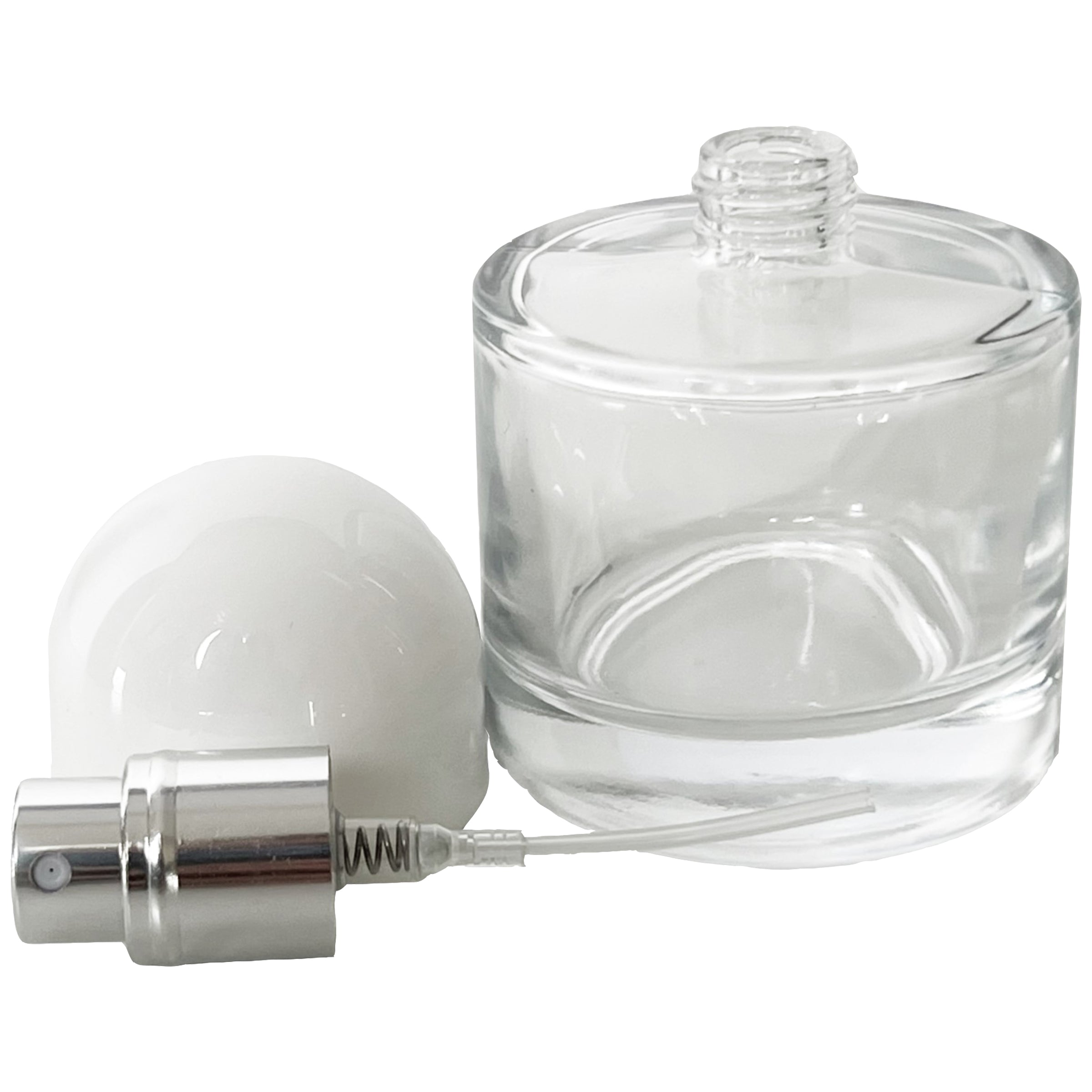 30ml 1oz Round White Half Cap Thick Glass Spray Bottles