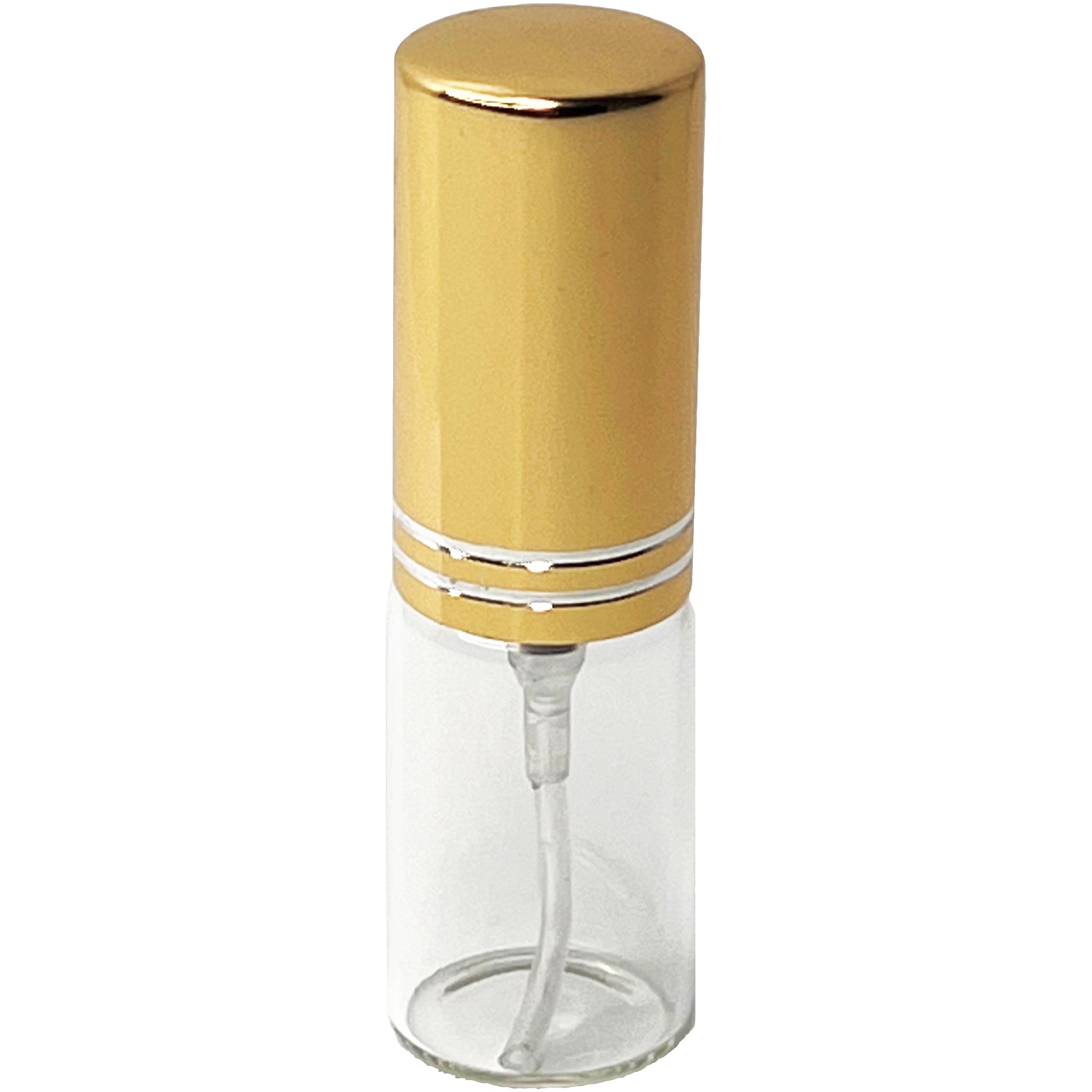 5ml 0.17oz Perfume Glass Spray Bottles Shiny Gold Line Cap