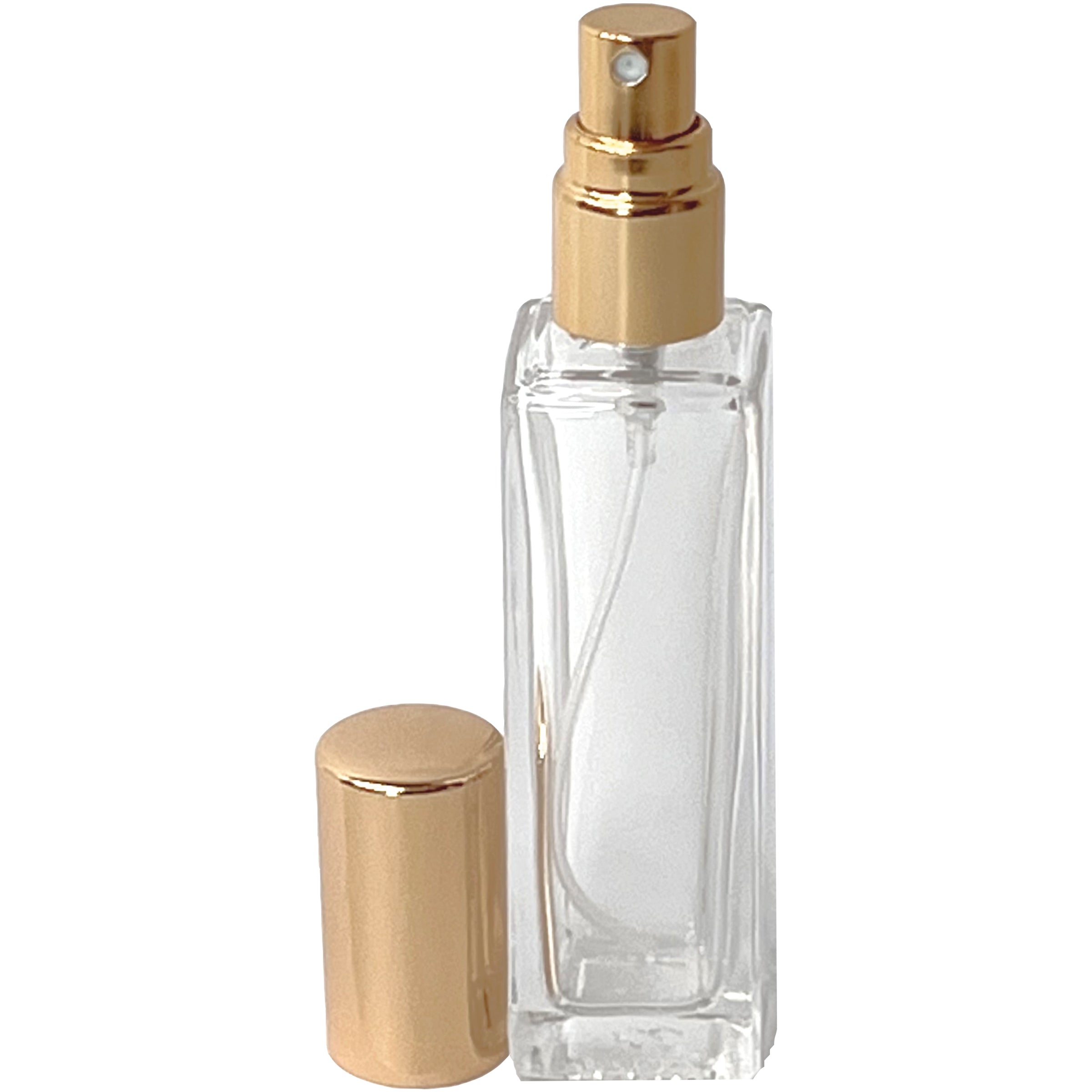 20ml 0.67oz Perfume Thick Glass Tall Spray Bottles Gold Atomizers
