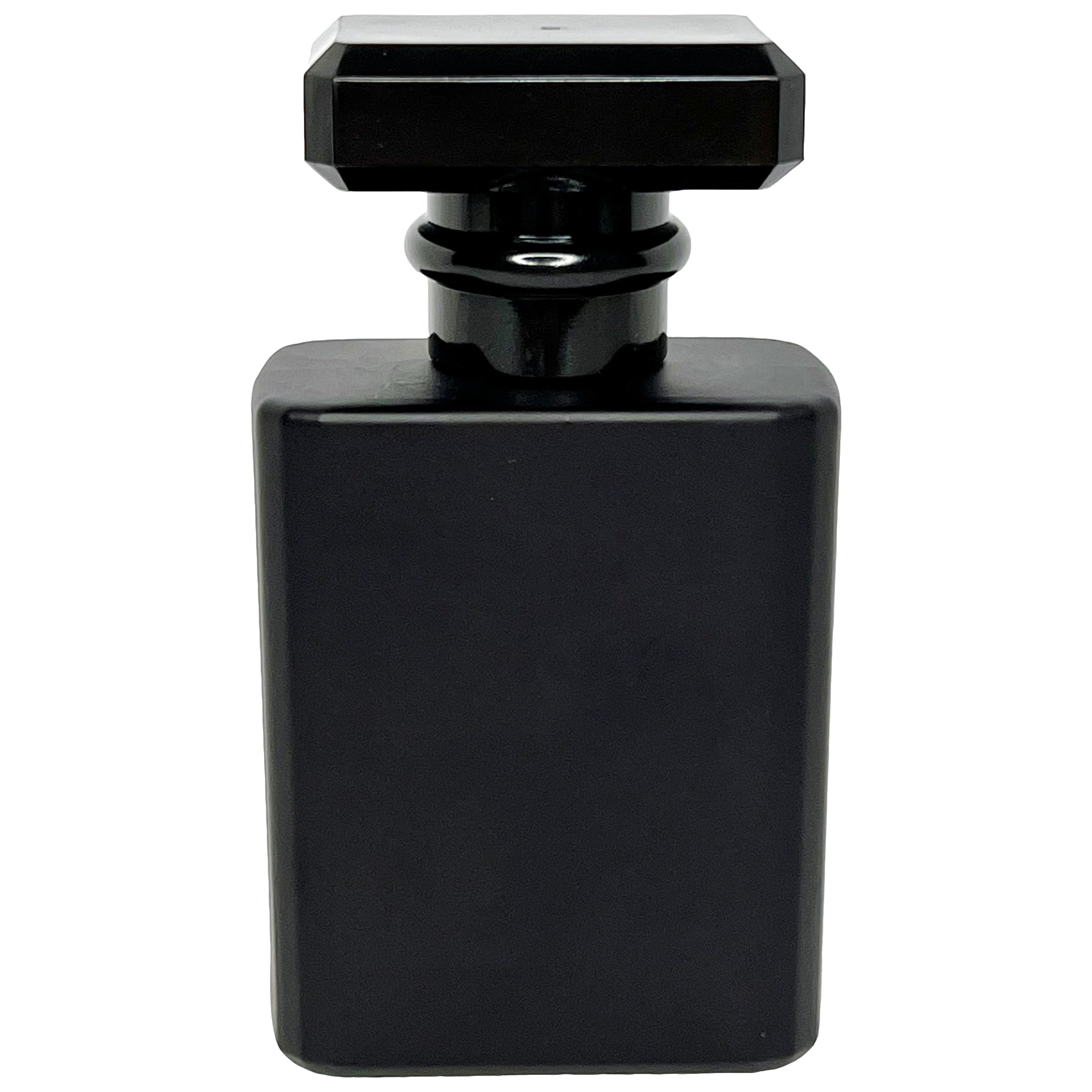 50ml 1.7oz Matte Black Glass Perfume Square Spray Bottle