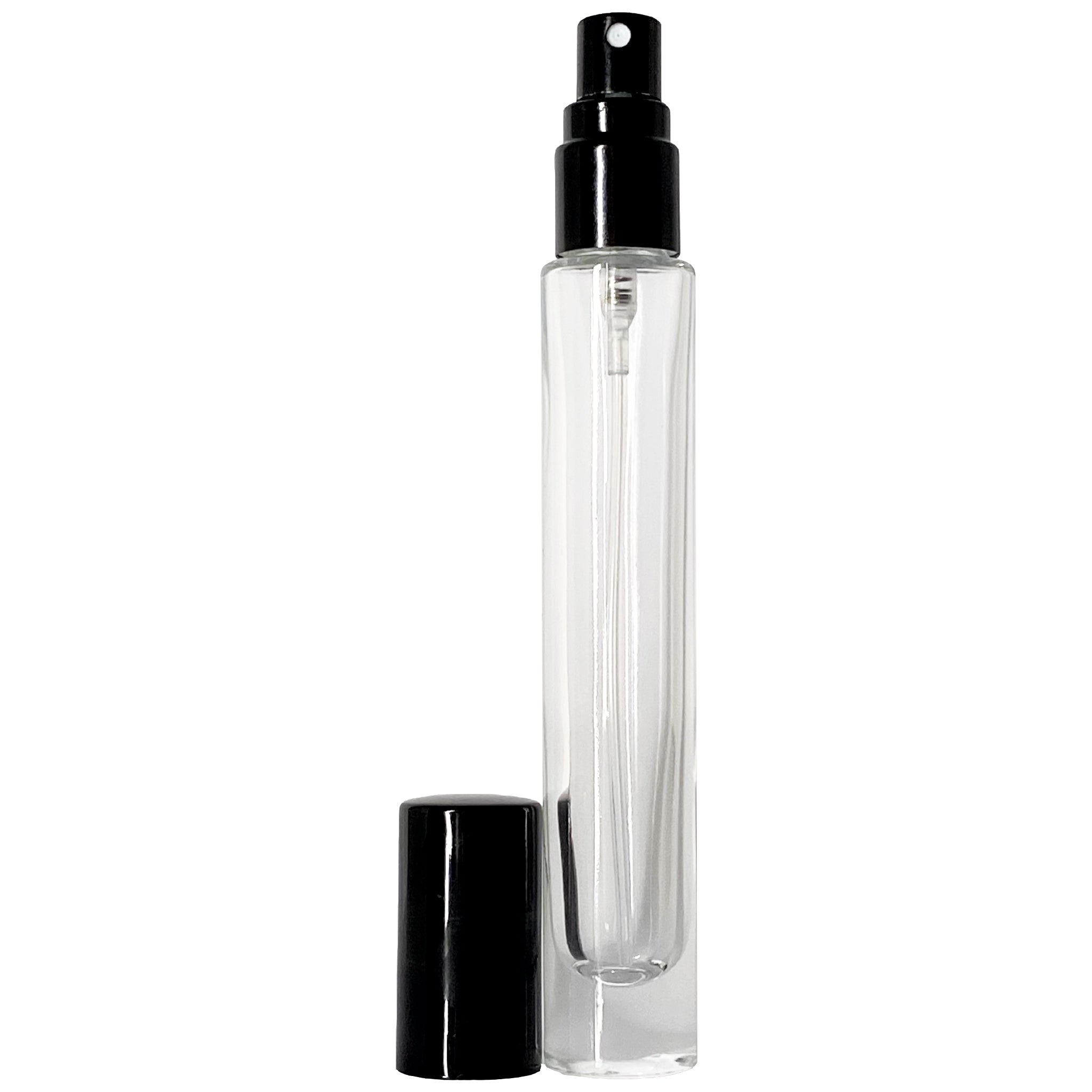 10ml 0.33oz Perfume Cylinder Thick Glass Spray Bottle Black Atomizer