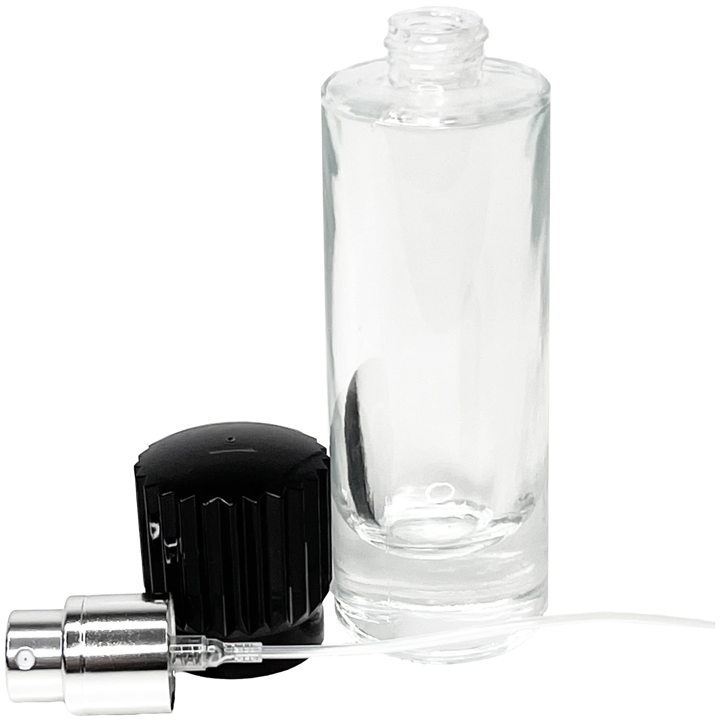 30ml 1oz Perfume Cylinder Glass Spray Bottles Black Bolt cap