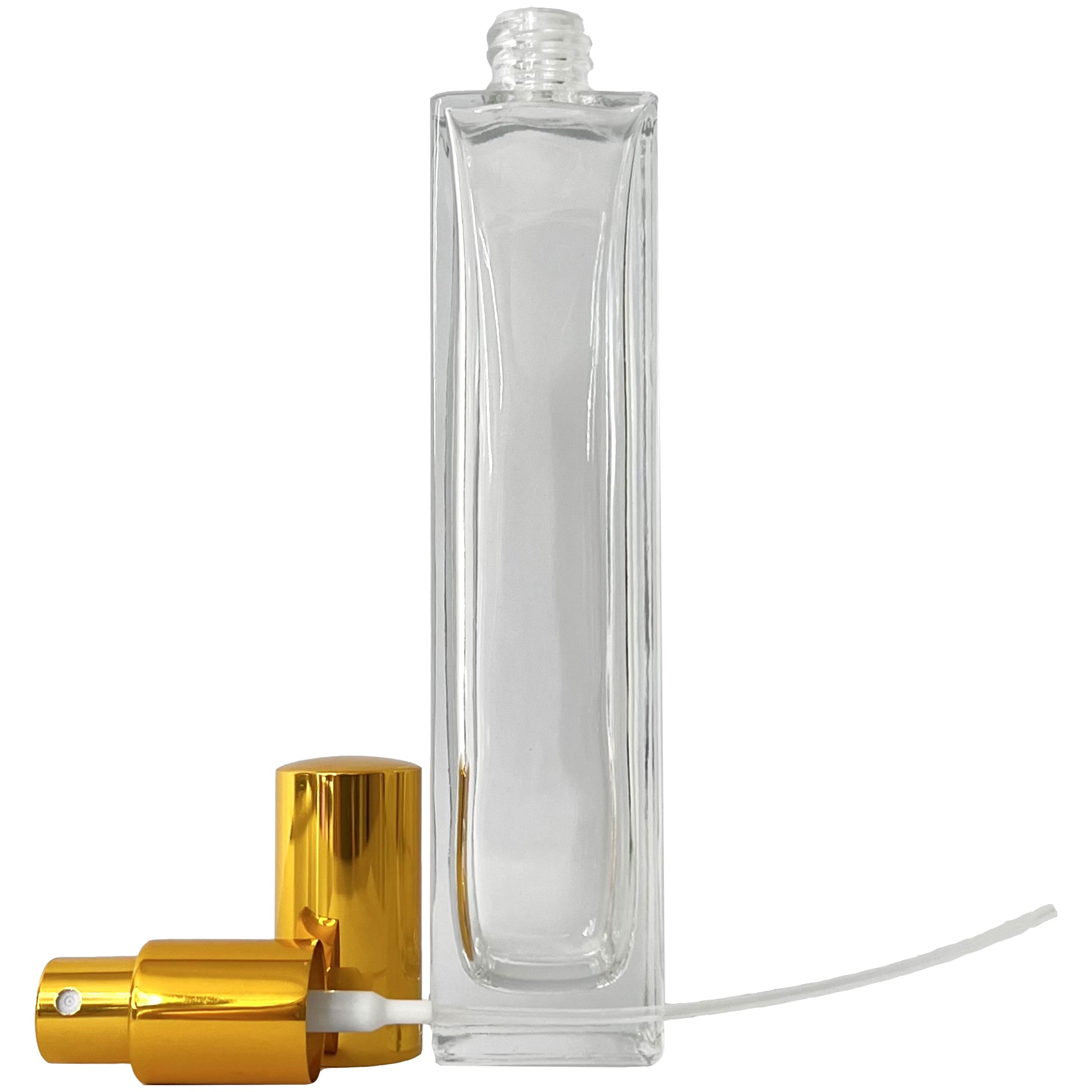 100ml 3.3oz Perfume Thick Glass Spray Tall Bottles Gold Atomizers