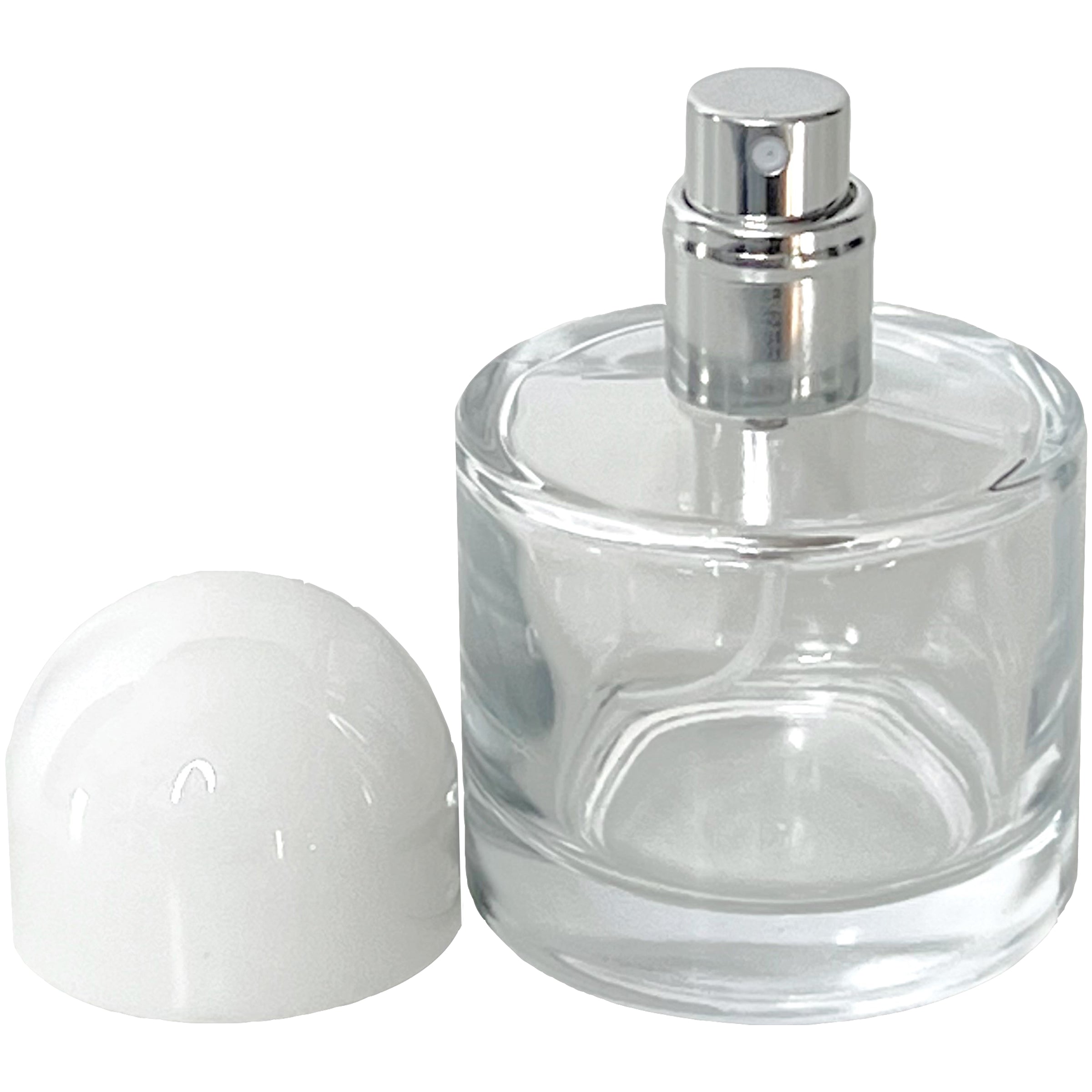 30ml 1oz Round White Half Cap Thick Glass Spray Bottles