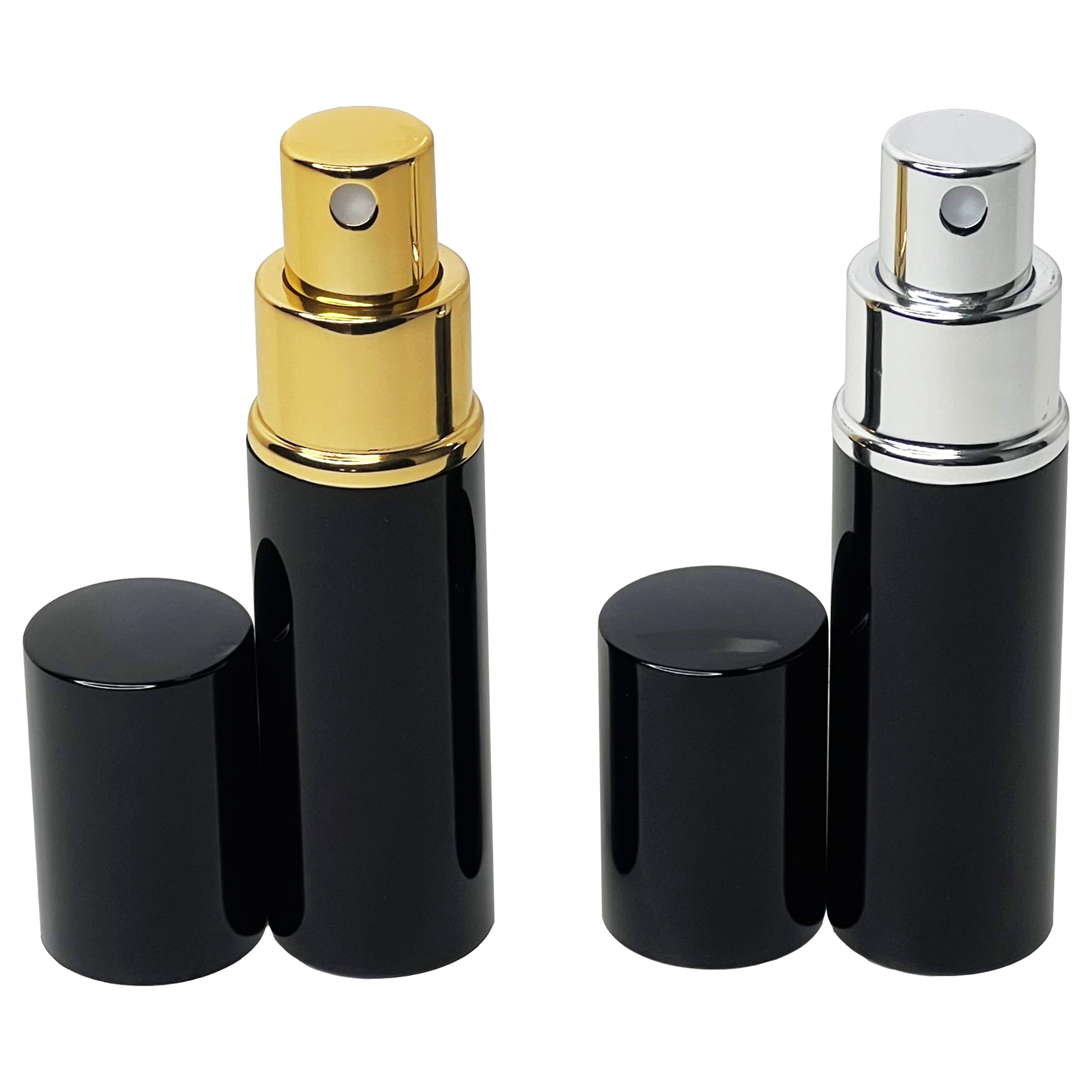 10ml 0.33oz high end aluminum black shell glass perfume bottles sprayers