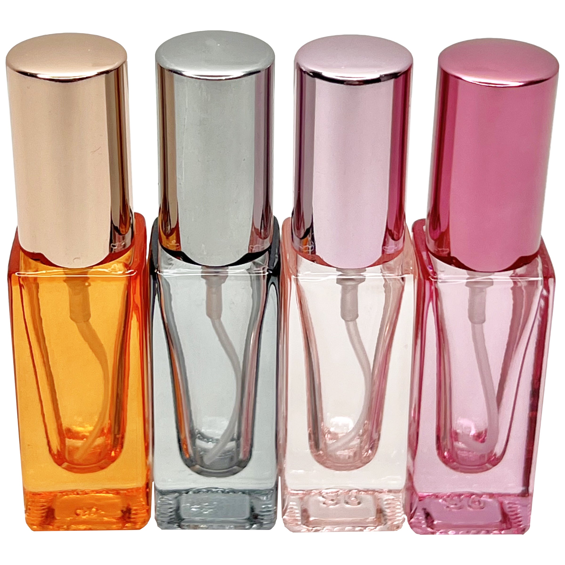 6ml .2oz thick glass mini perfume colored spray bottles 4 pack samples