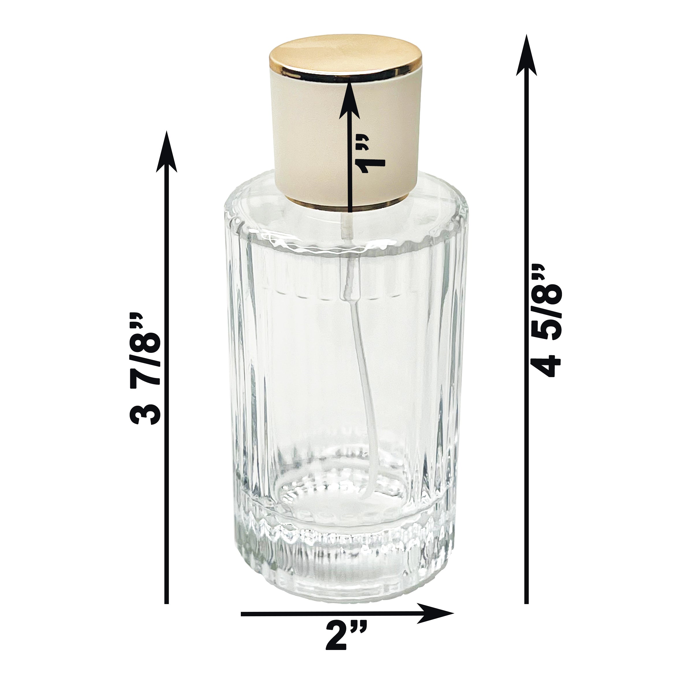 100ml 3.3oz Thick striped cylinder heavy glass perfume spray bottles