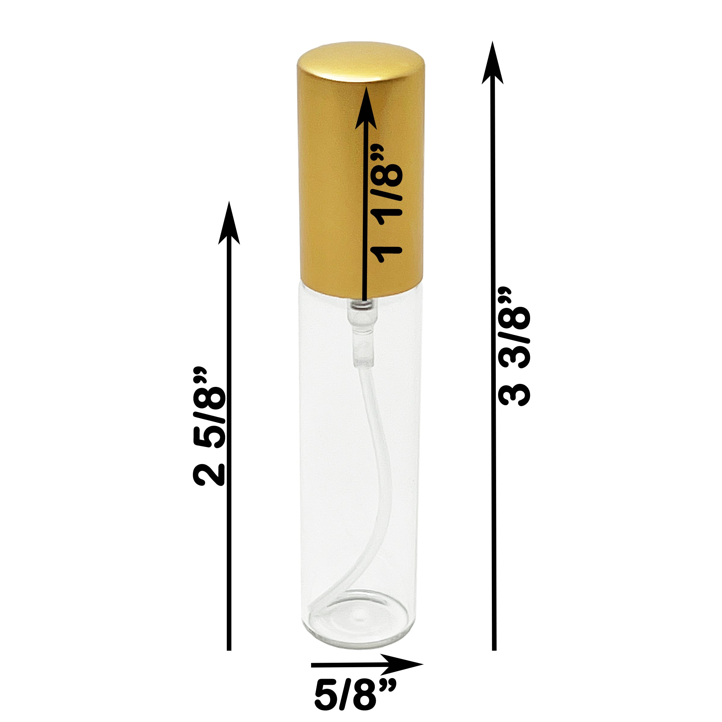 10ml 0.33oz matte gold line cap perfume spray bottles