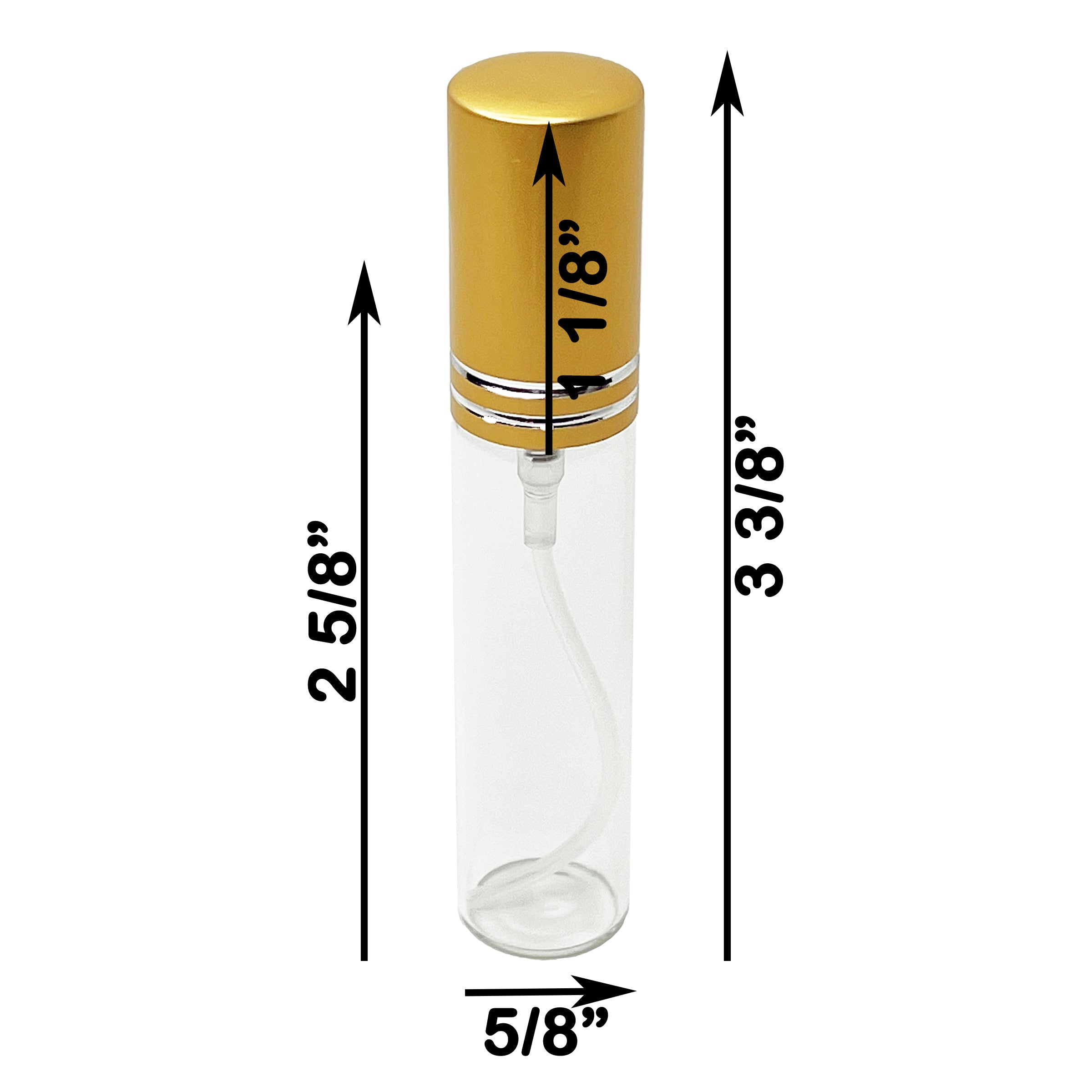 10ml 0.33oz matte gold line cap perfume spray bottles