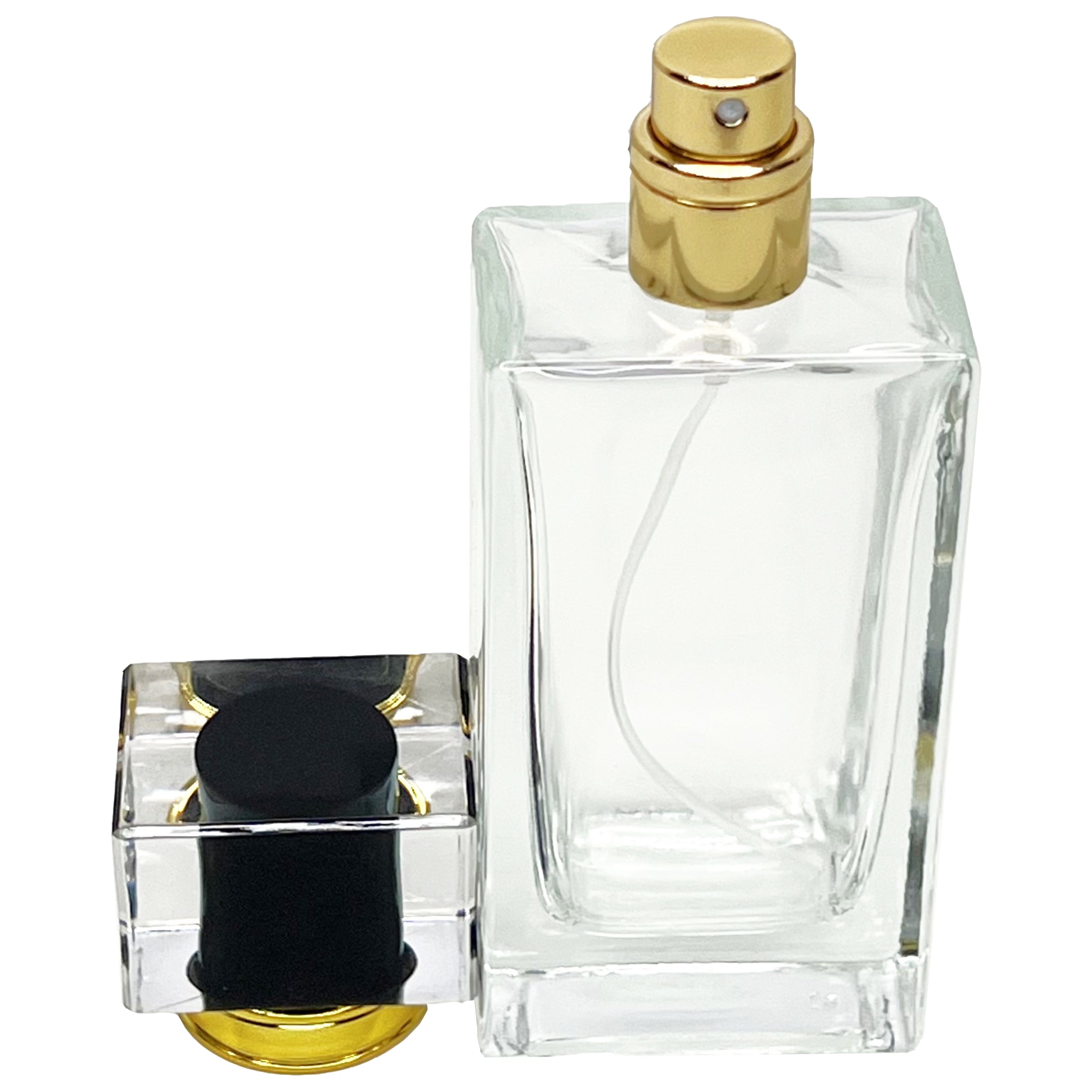 50ml 1.7oz 4 colors thick heavy rectangle clear perfume spray bottles