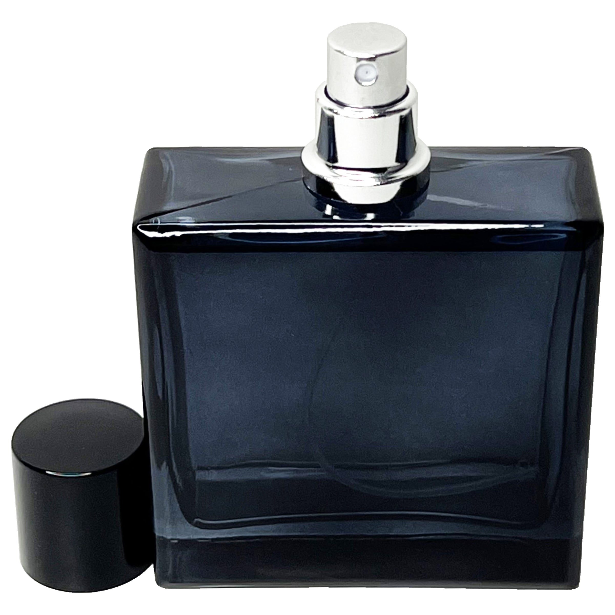 100ml 3.4oz Blue Glass Square Perfume Spray Bottle