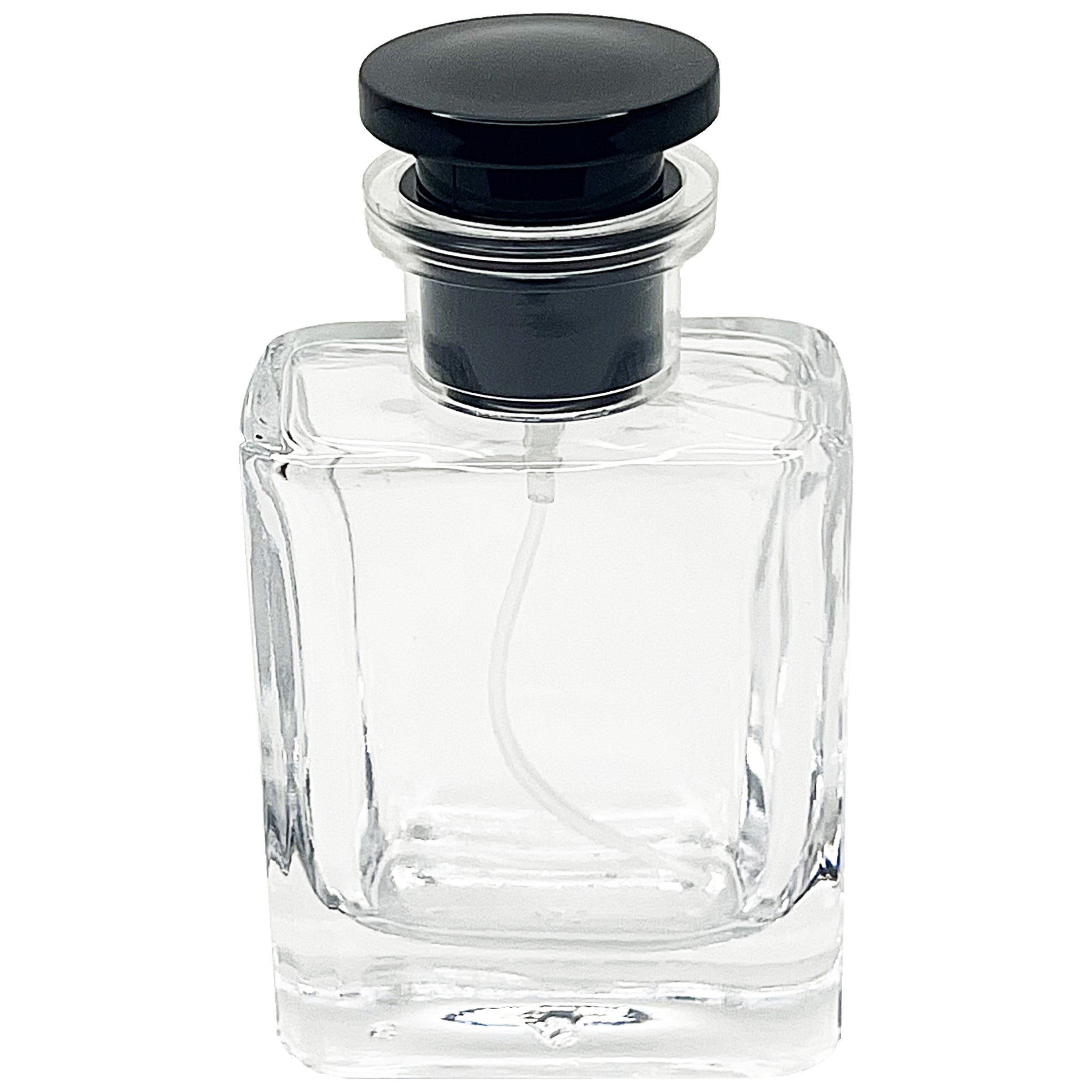 50ml 1.7oz Clear rounded square empty perfume spray bottles