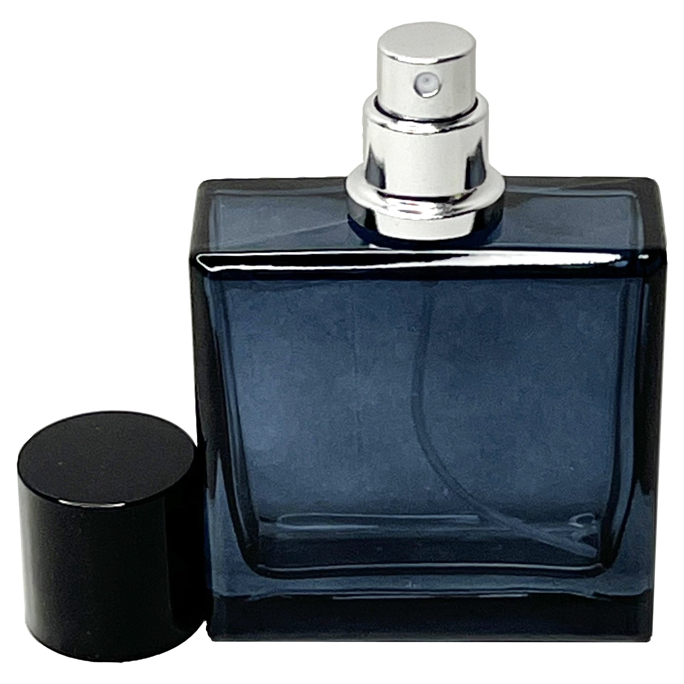 50ml 1.7oz Blue Glass Perfume Square Spray Bottle