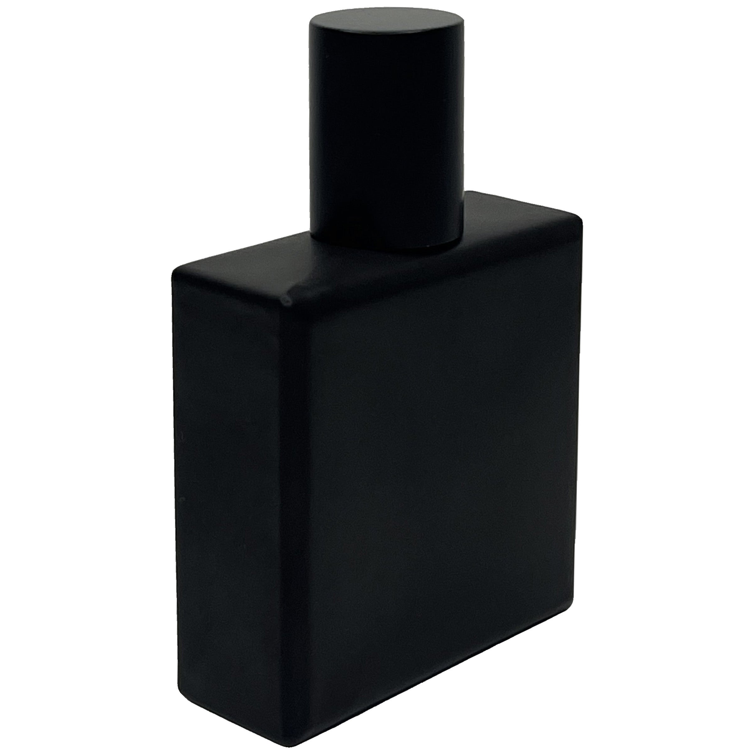 50ml 1.7oz matte black square glass perfume spray bottle