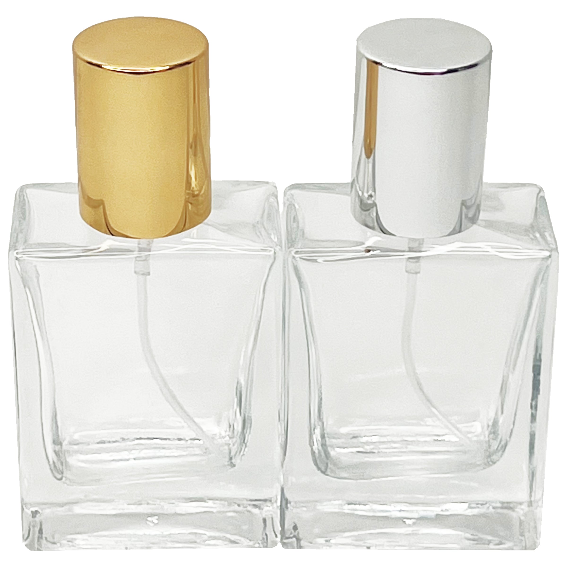 30ml 1oz heavy base clear square glass perfume spray bottles