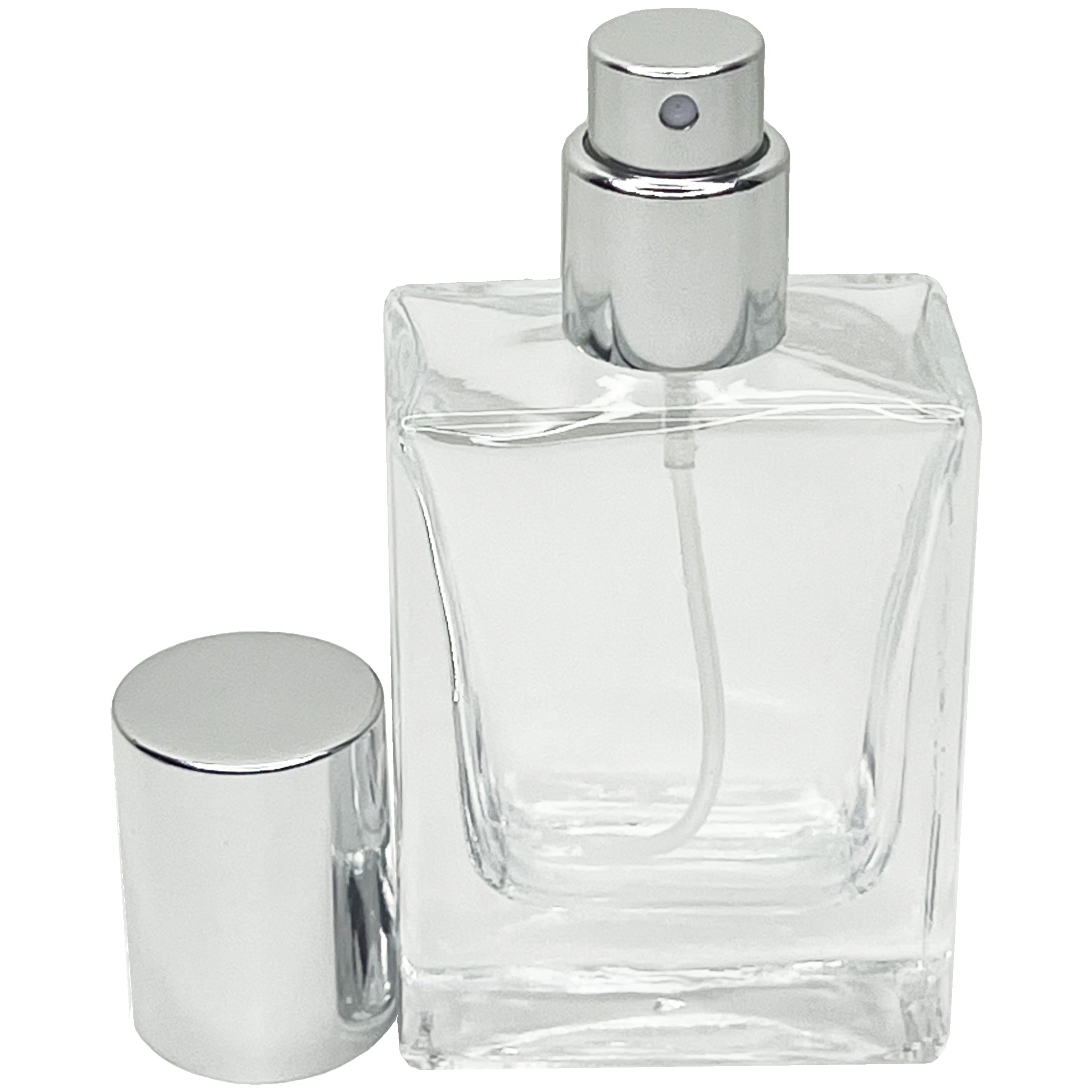 30ml 1oz heavy base clear square glass perfume spray bottles