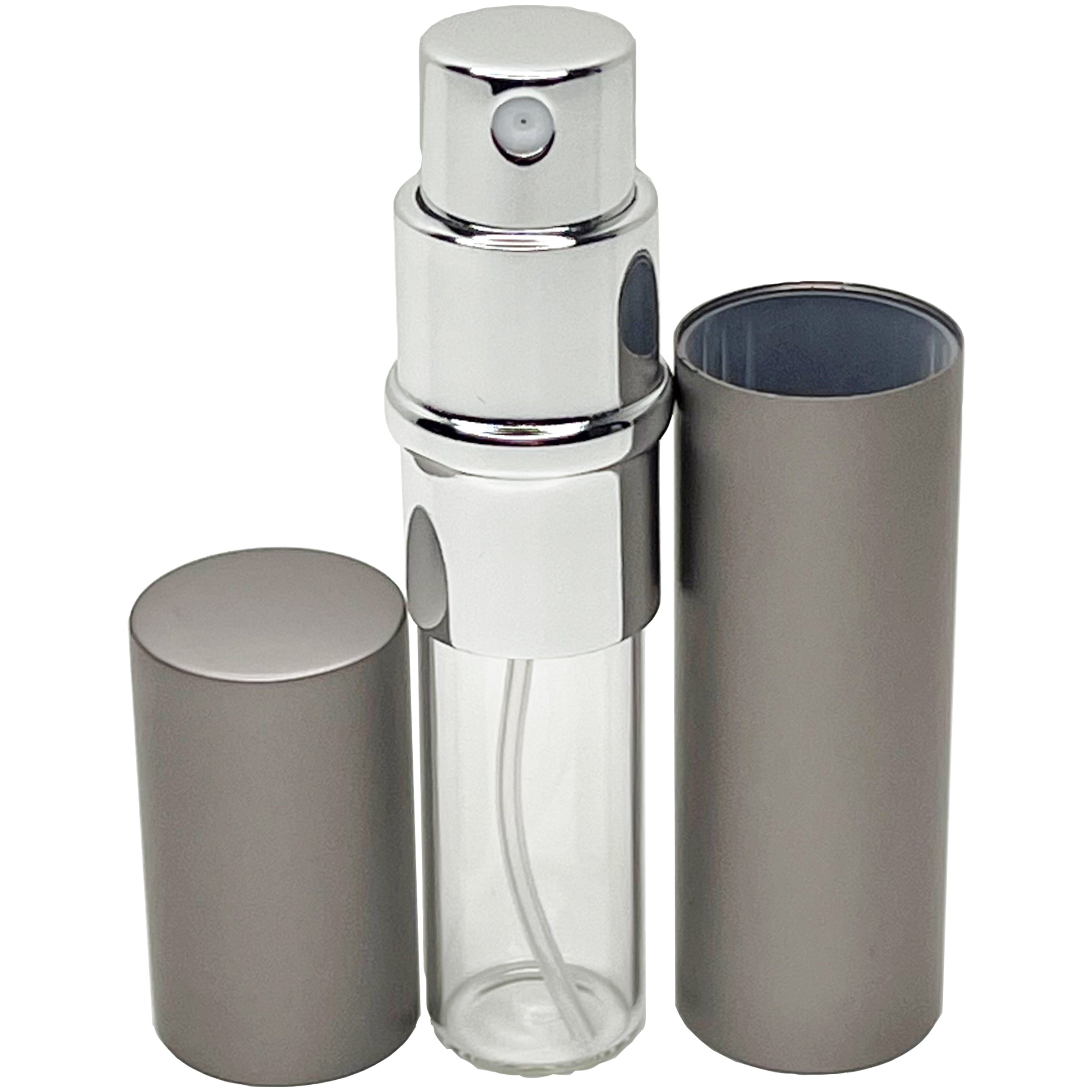6ml 0.2oz perfume glass spray bottles gray aluminum shell