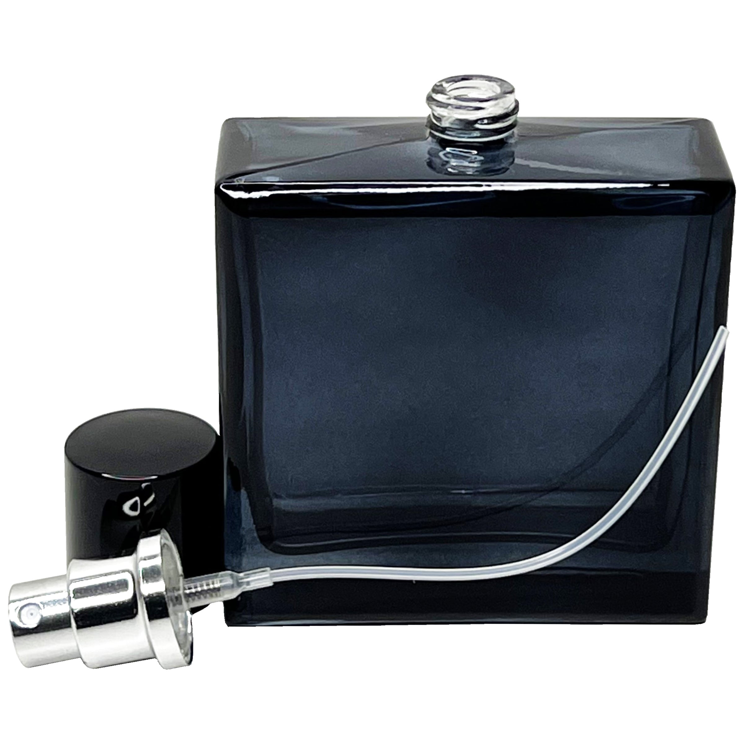 100ml 3.4oz Blue Glass Square Perfume Spray Bottle